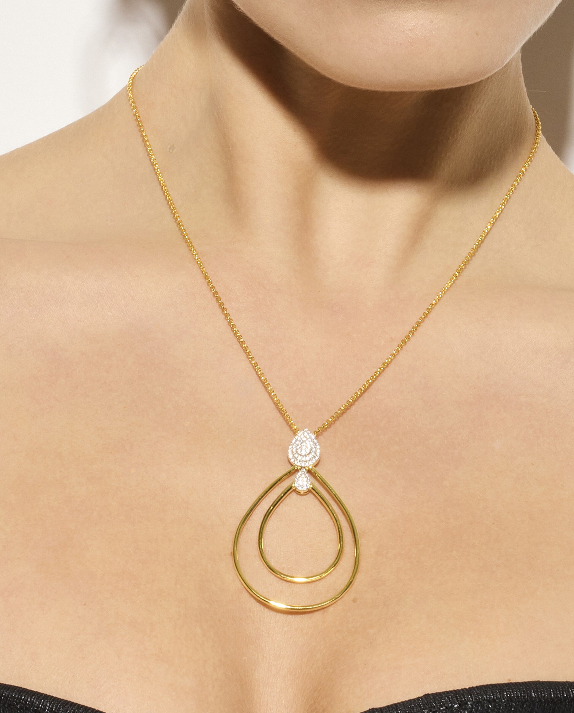 Colar Momentos para Brilhar de Prata de Lei 925 com Acabamento em Ouro de 18 Quilates e Zirconita Brilhante Ouro / Prata-4