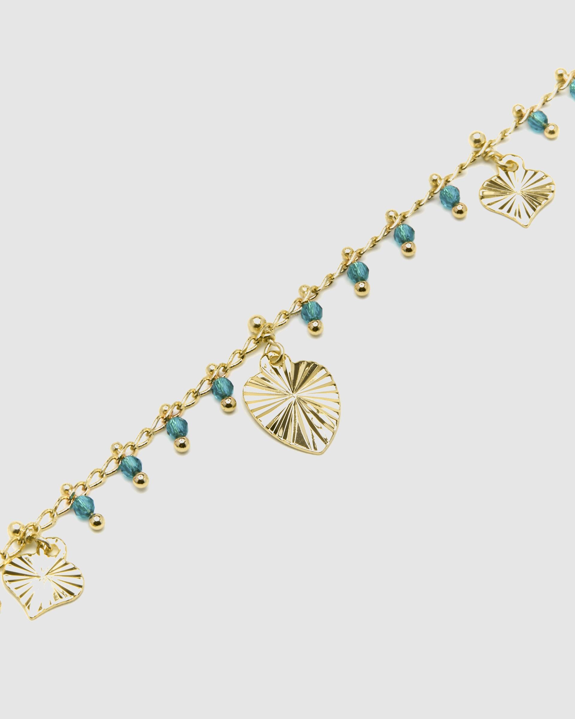 Pulseira Pide Un Deseo de Prata de Lei 925 Acabada em Ouro de 18 Quilates com Zirconita Esmeralda Ouro-5