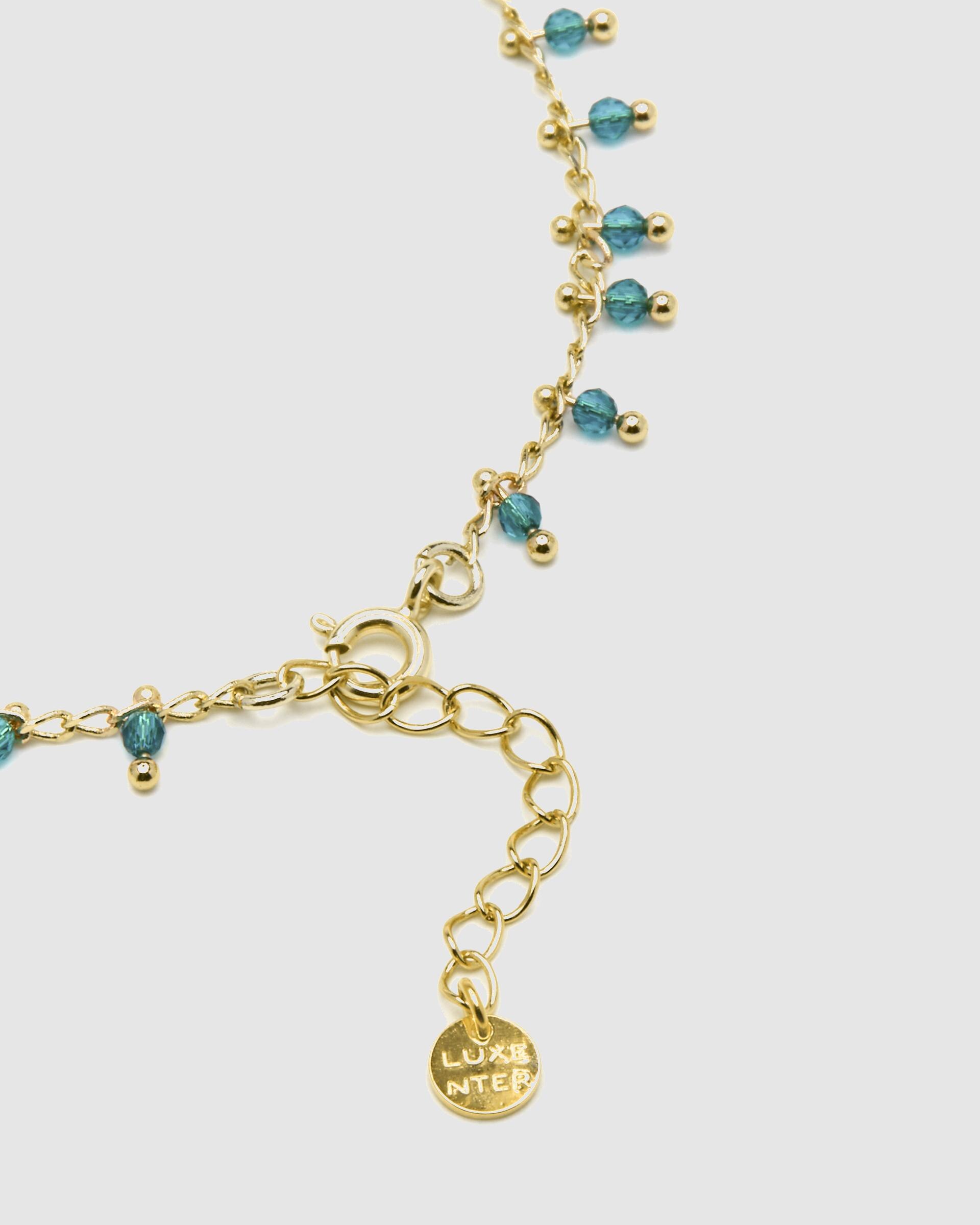 Pulseira Pide Un Deseo de Prata de Lei 925 Acabada em Ouro de 18 Quilates com Zirconita Esmeralda Ouro-6