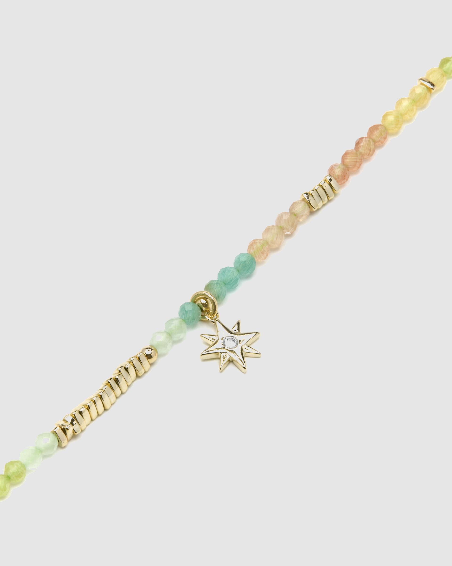 Pulseira Pide Un Deseo de Prata de Lei 925 Acabada em Ouro de 18 Quilates com Zirconita Multicolor Multicolor-6