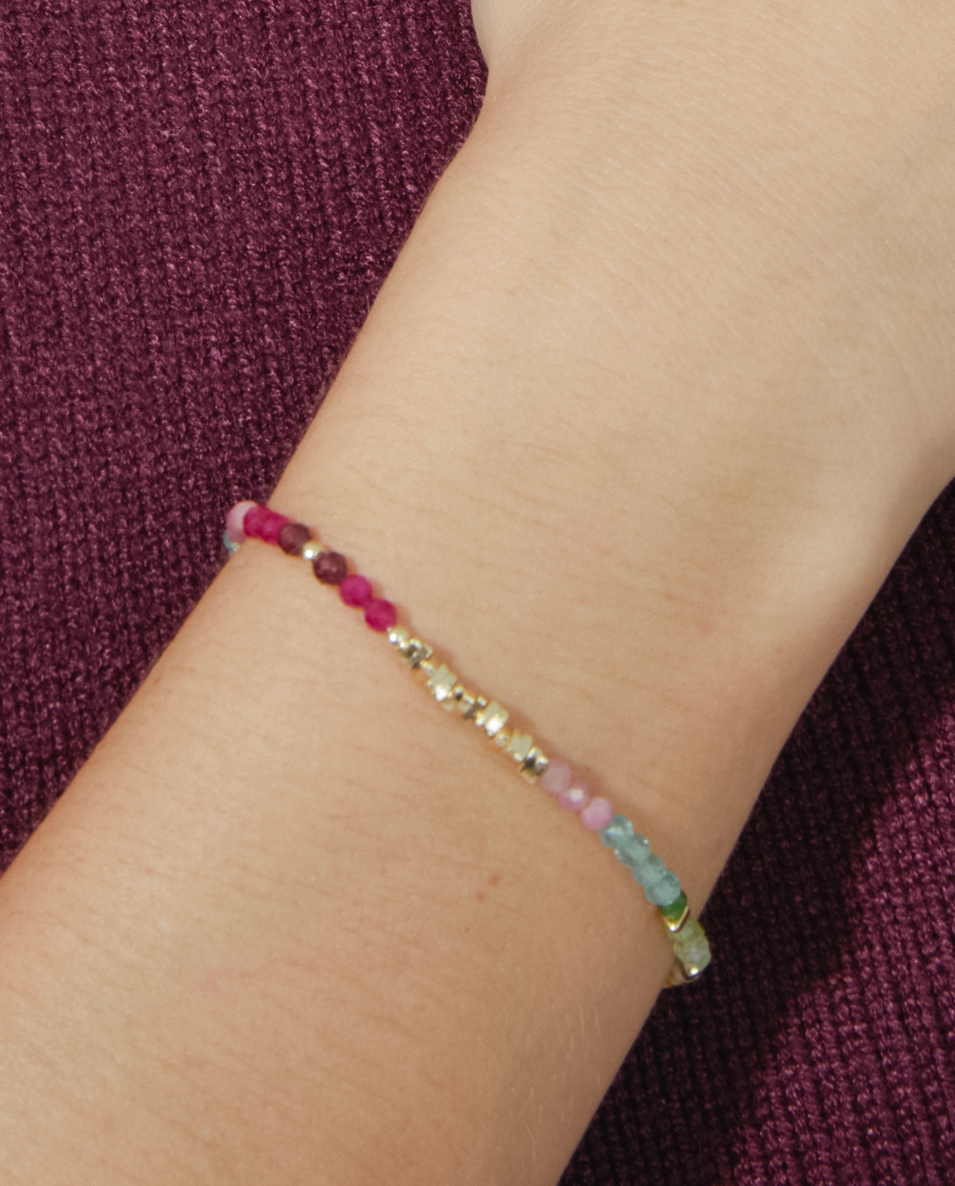 Pulseira de Corrente Make a Wish de Prata de Lei 925 Acabada em Ouro de 18 Quilates com Zirconita Multicolor Multicolor-4