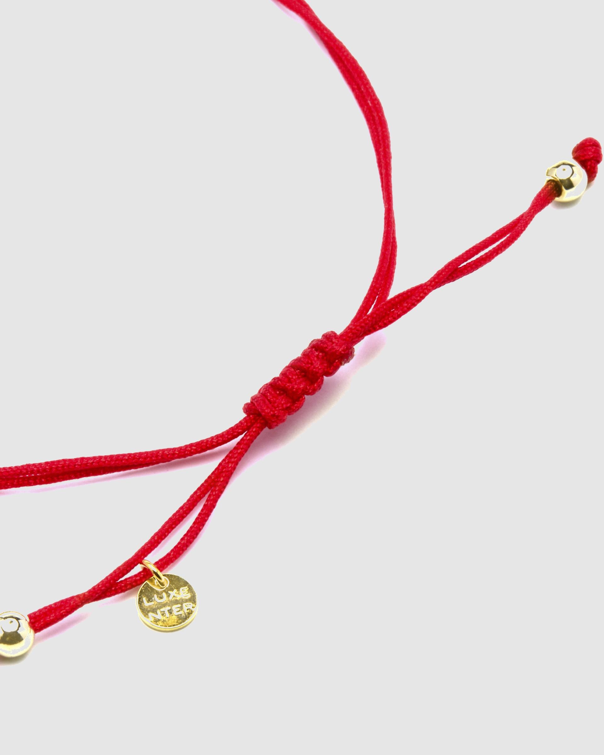 Pulseira Pide Un Deseo de Prata de Lei 925 com Charms Acabada em Ouro de 18 Quilates com Lacado Vermelho Ouro-6
