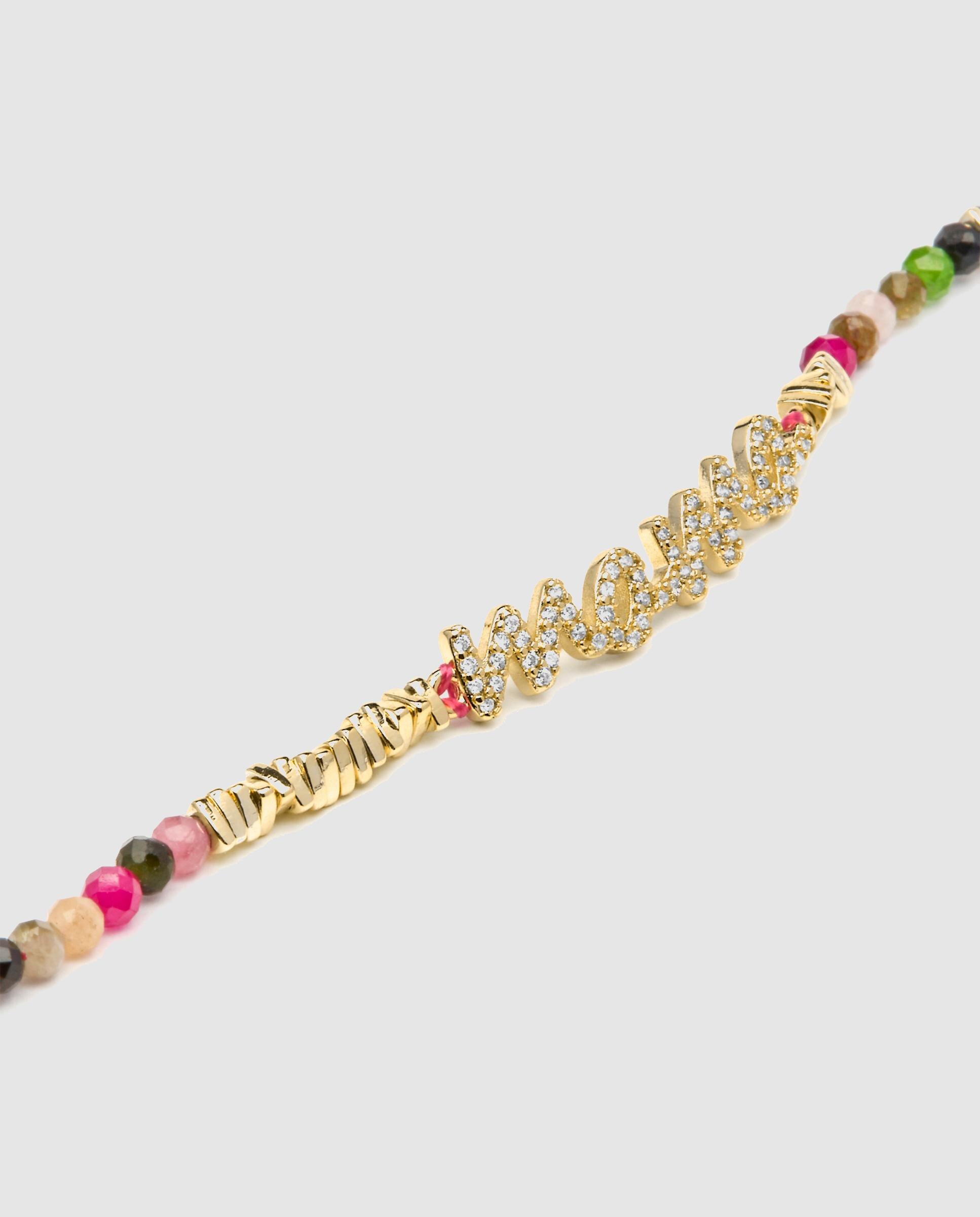 Pulseira de Corrente Acabada em Ouro de 18 Quilates com Turmalina Multicolor Ouro-6