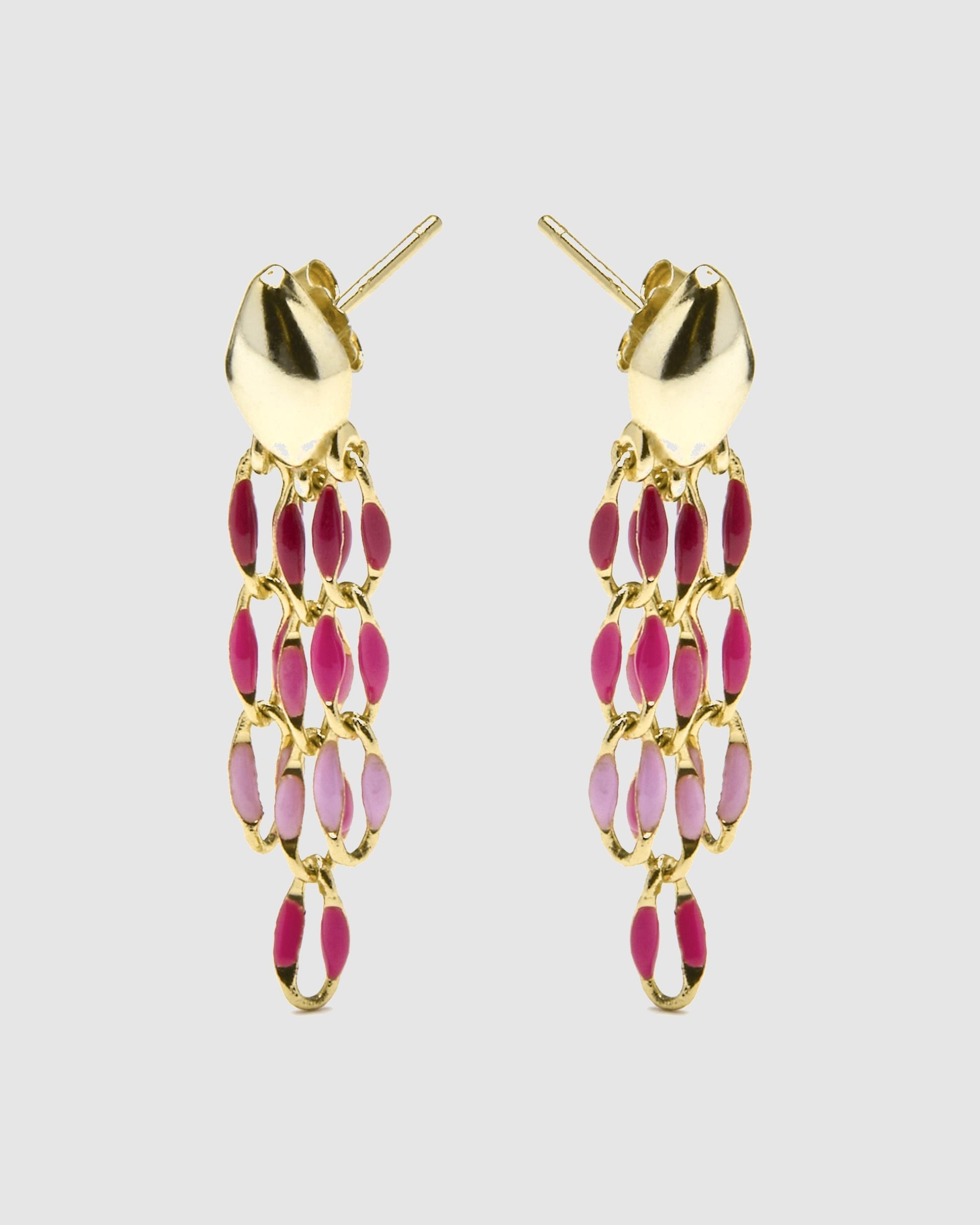 Brincos Pide Un Deseo de Prata de Lei 925 Acabados em Ouro de 18 Quilates com Lacado Rosa Ouro-3