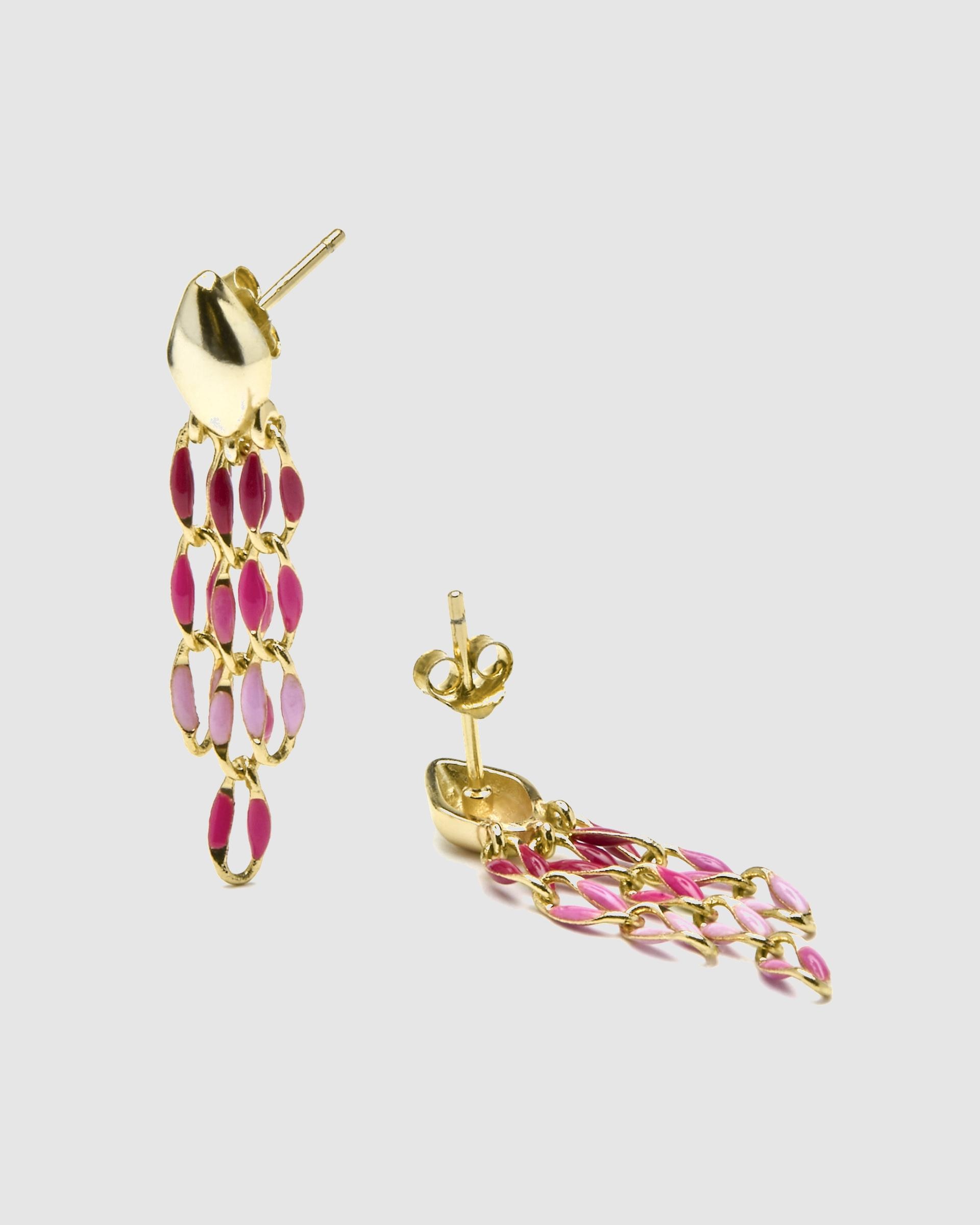 Brincos Pide Un Deseo de Prata de Lei 925 Acabados em Ouro de 18 Quilates com Lacado Rosa Ouro-5