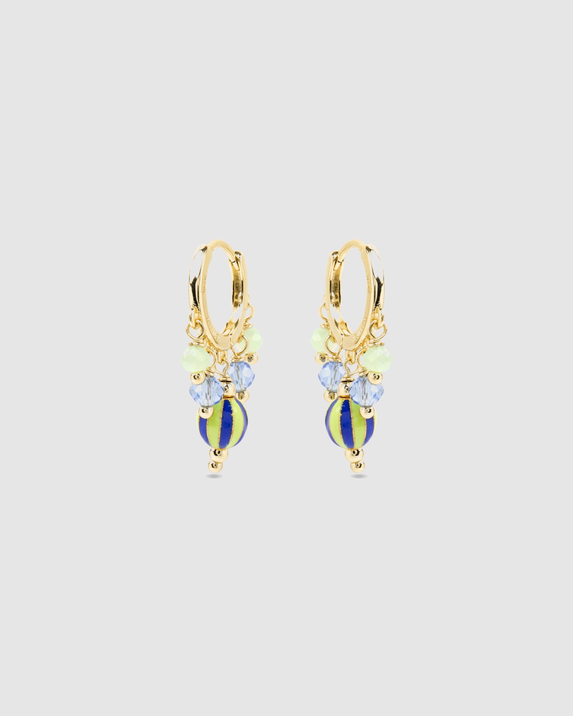 Brincos de Aro Pide Un Deseo de Prata de Lei 925 com Acabamento em Ouro de 18 Quilates com Lacado Multicolor Ouro-3