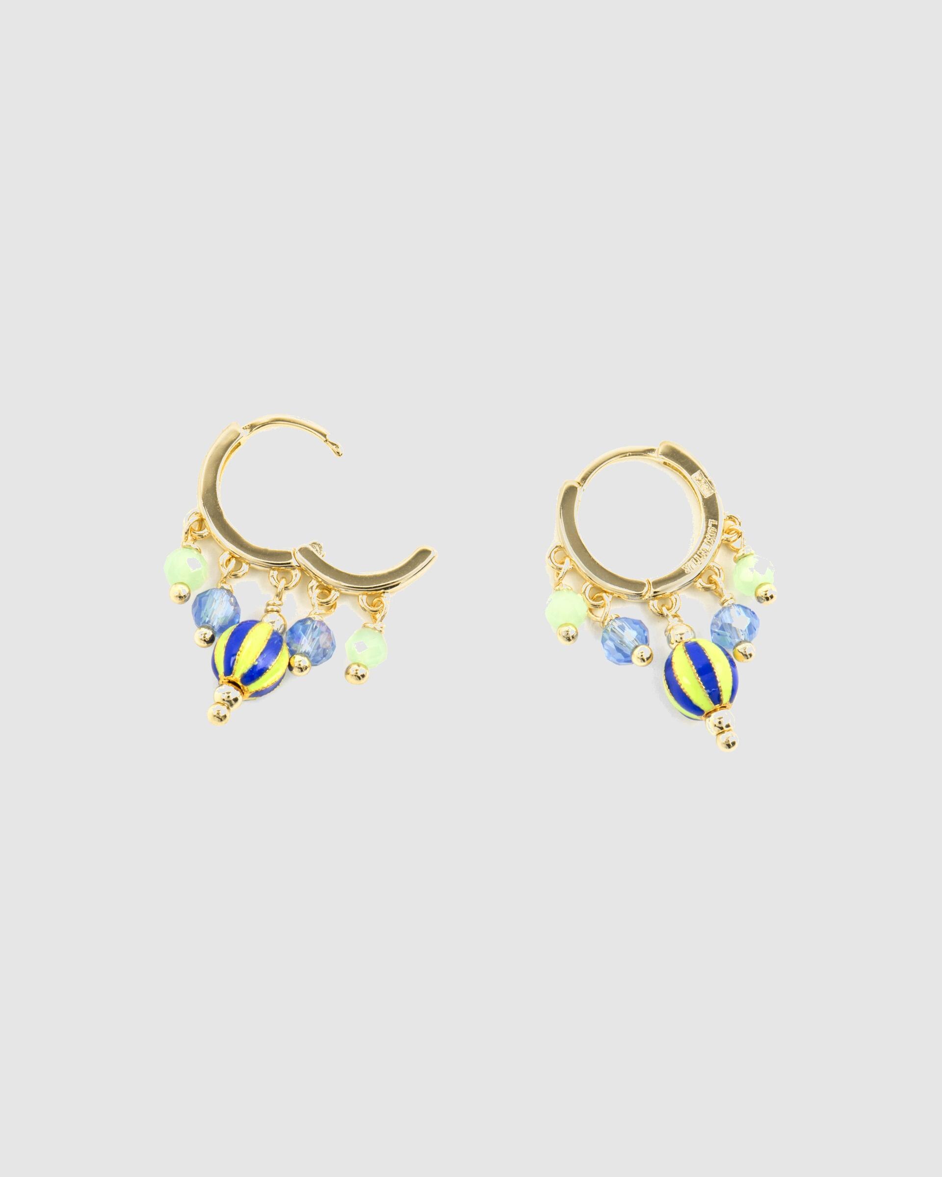 Brincos de Aro Pide Un Deseo de Prata de Lei 925 com Acabamento em Ouro de 18 Quilates com Lacado Multicolor Ouro-6