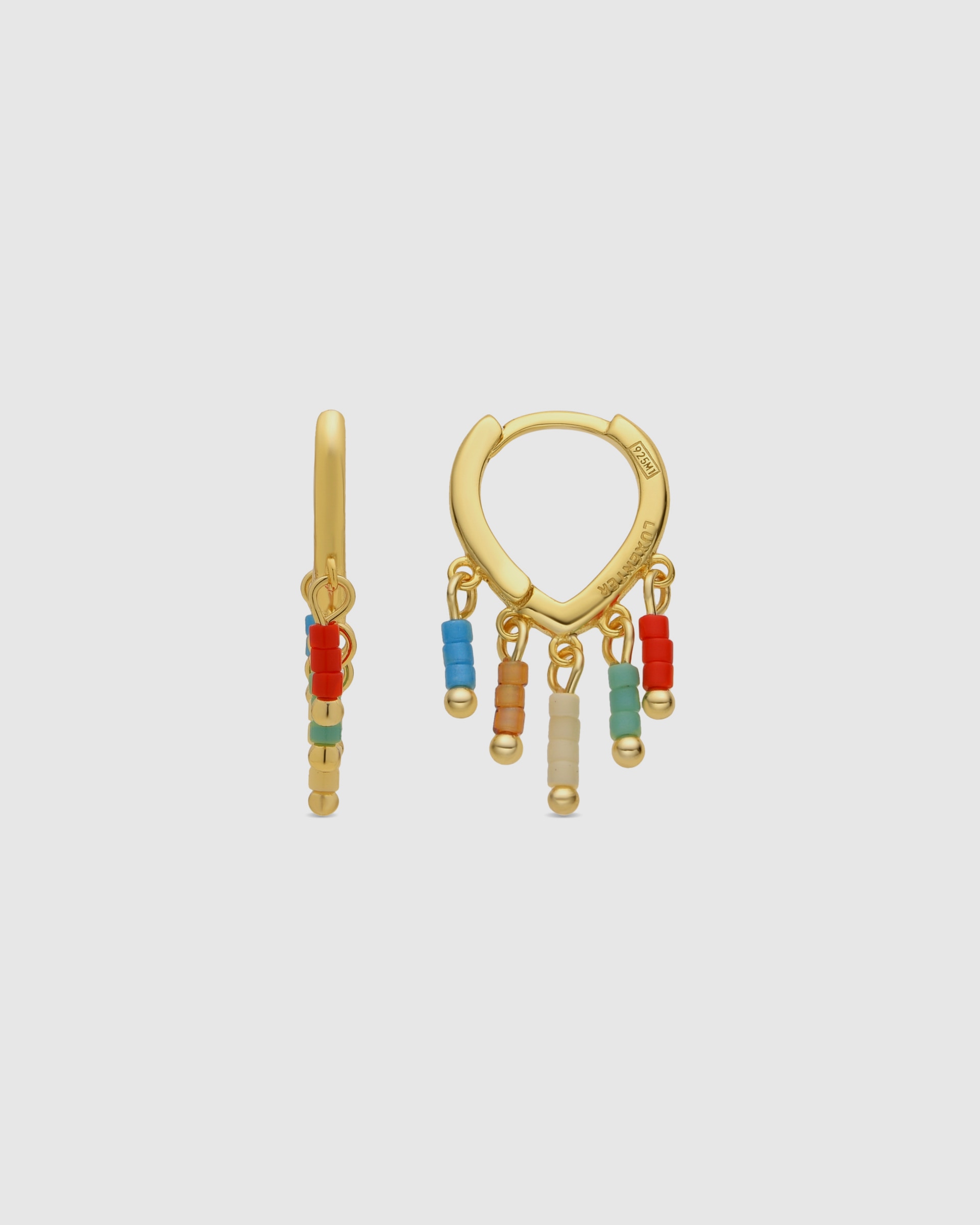 Brincos de Aro Pide Un Deseo de Prata de Lei 925 com Acabamento em Ouro de 18 Quilates com Lacado Multicolor Ouro-1