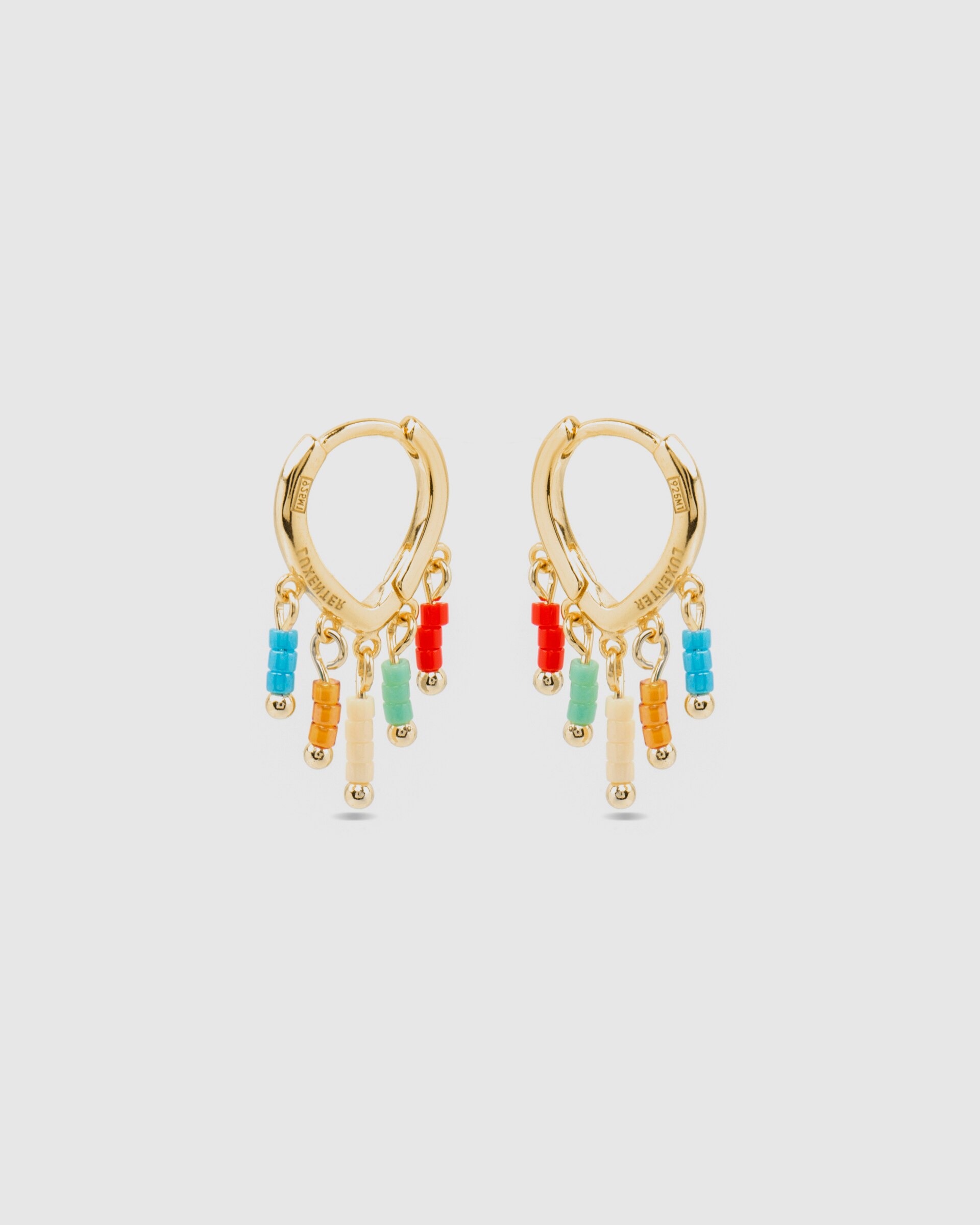 Brincos de Aro Pide Un Deseo de Prata de Lei 925 com Acabamento em Ouro de 18 Quilates com Lacado Multicolor Ouro-3