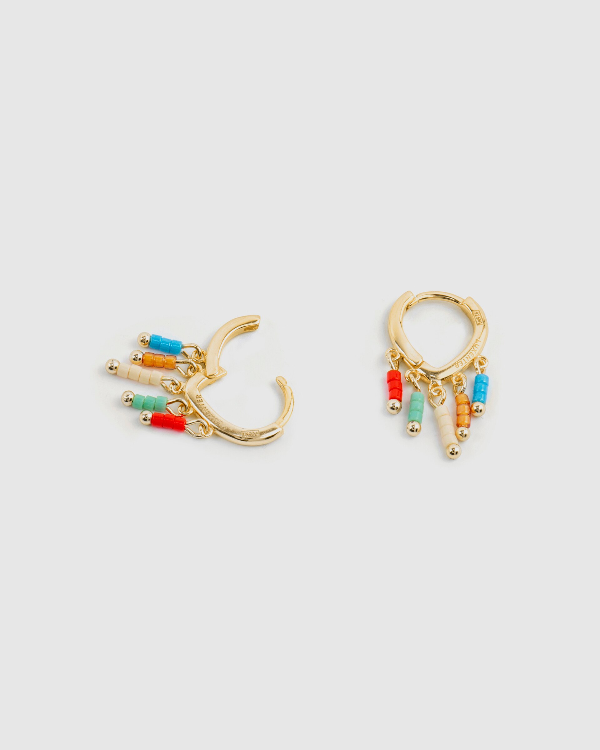 Brincos de Aro Pide Un Deseo de Prata de Lei 925 com Acabamento em Ouro de 18 Quilates com Lacado Multicolor Ouro-6