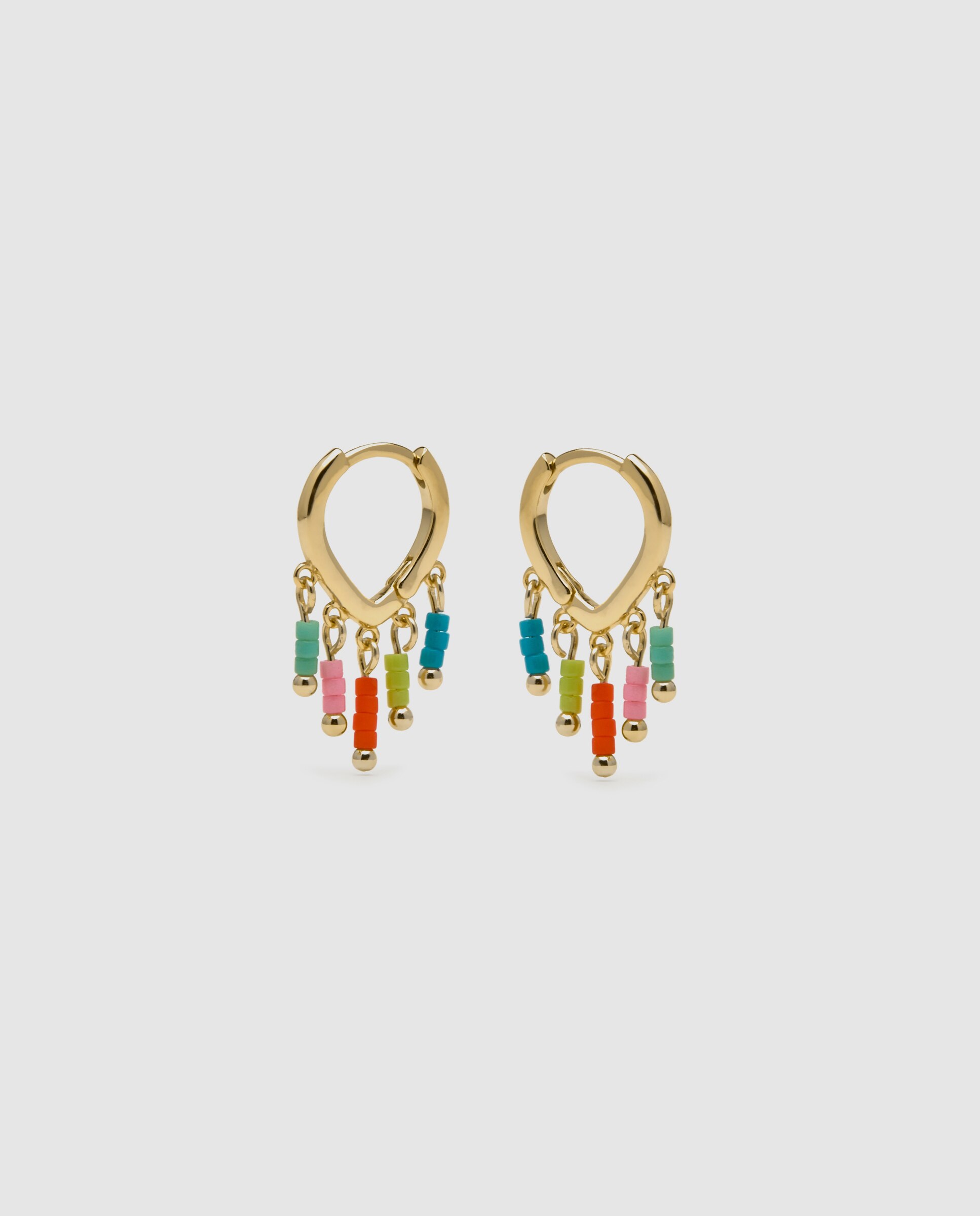Brincos de Aro Pide Un Deseo de Prata de Lei 925 com Acabamento em Ouro de 18 Quilates com Lacado Multicolor Ouro-3