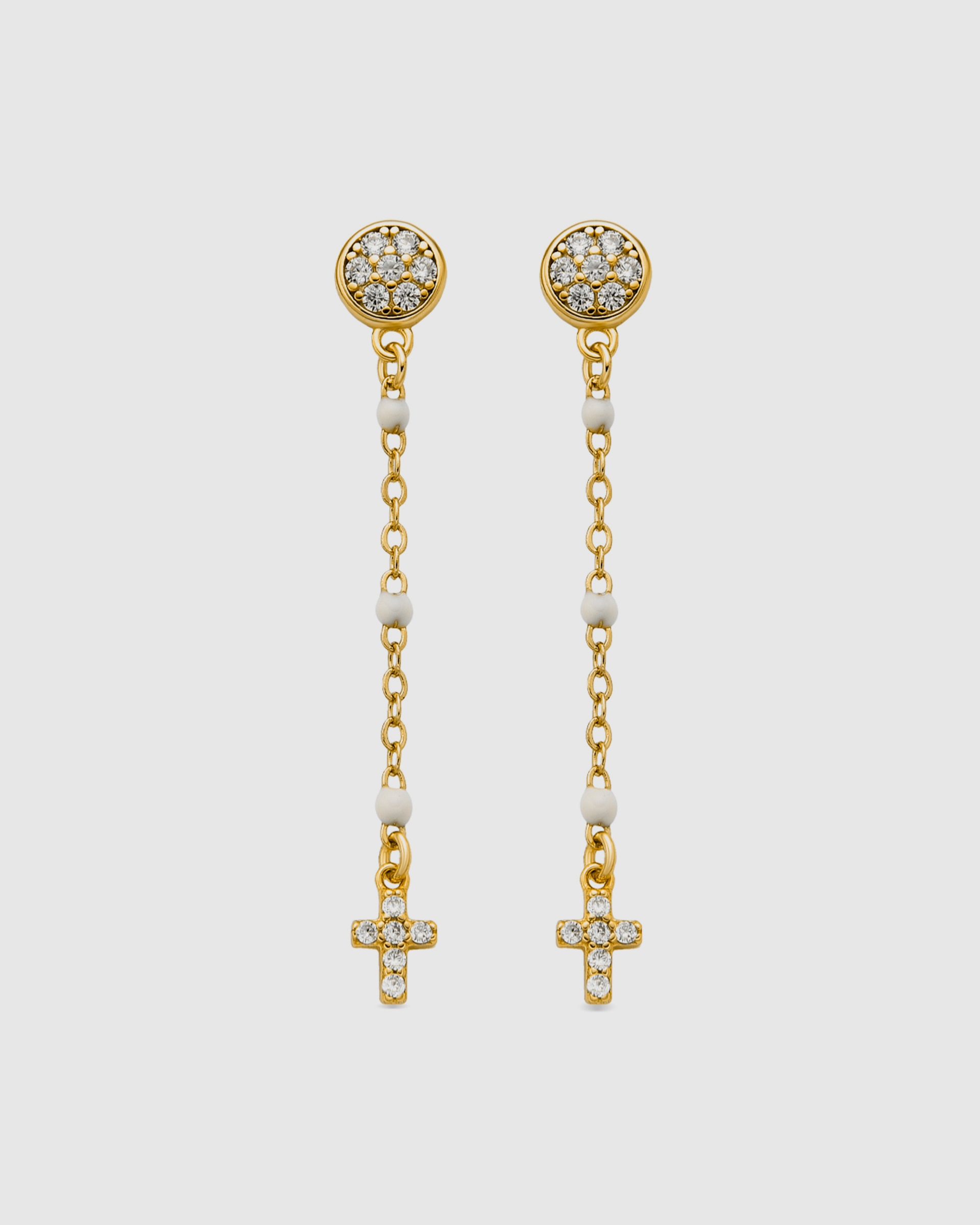 Brincos Pide Un Deseo de Prata de Lei 925 com Acabamento em Ouro de 18 Quilates e Zirconita Brilhante Dourado-1