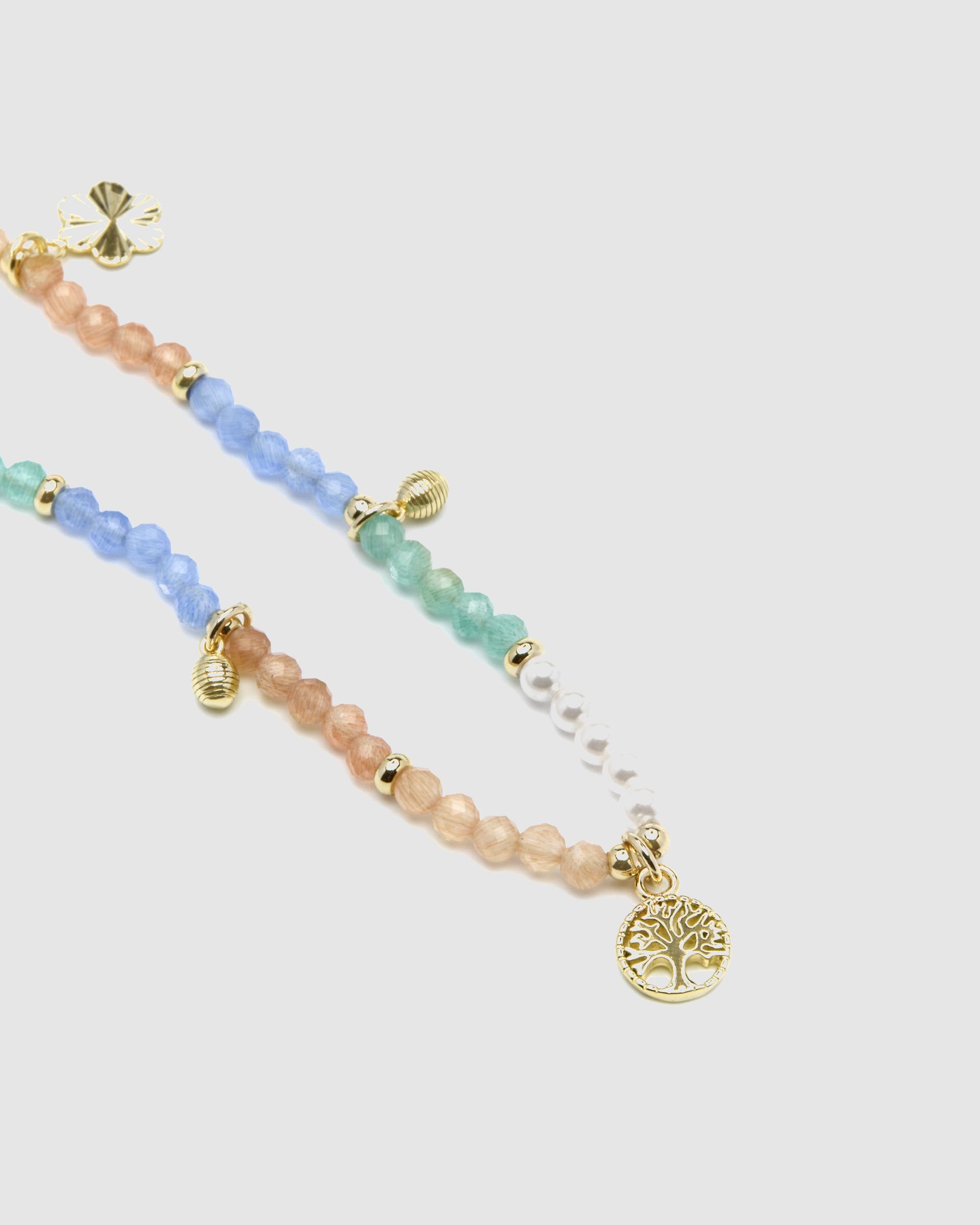 Colar Pide Un Desejo de Prata de Lei 925 com Acabamento em Ouro de 18 Quilates e Zirconita Multicolor Ouro-5