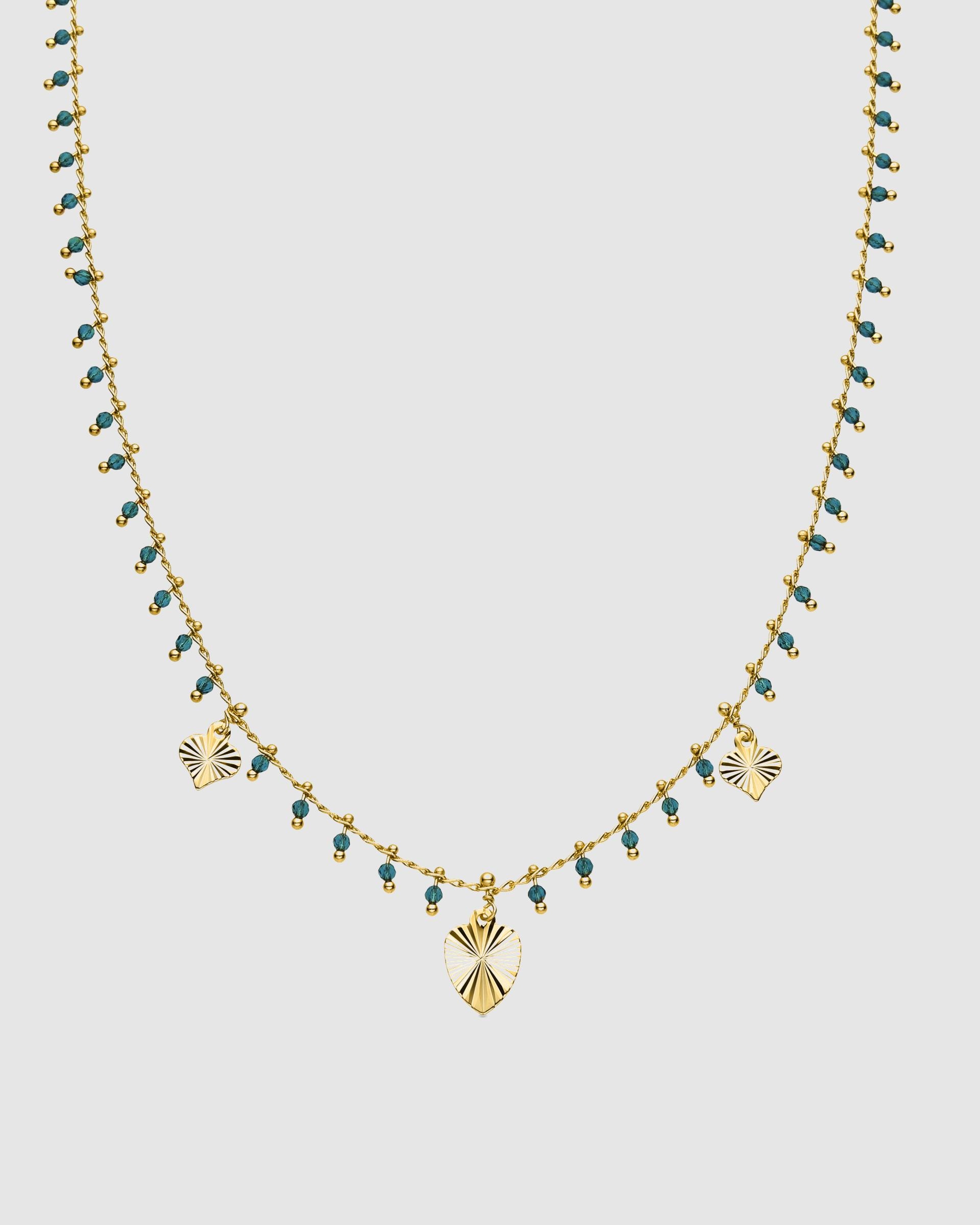 Colar Pide Un Desejo de Prata de Lei 925 com Acabamento em Ouro de 18 Quilates e Zirconita Esmeralda Prata-1