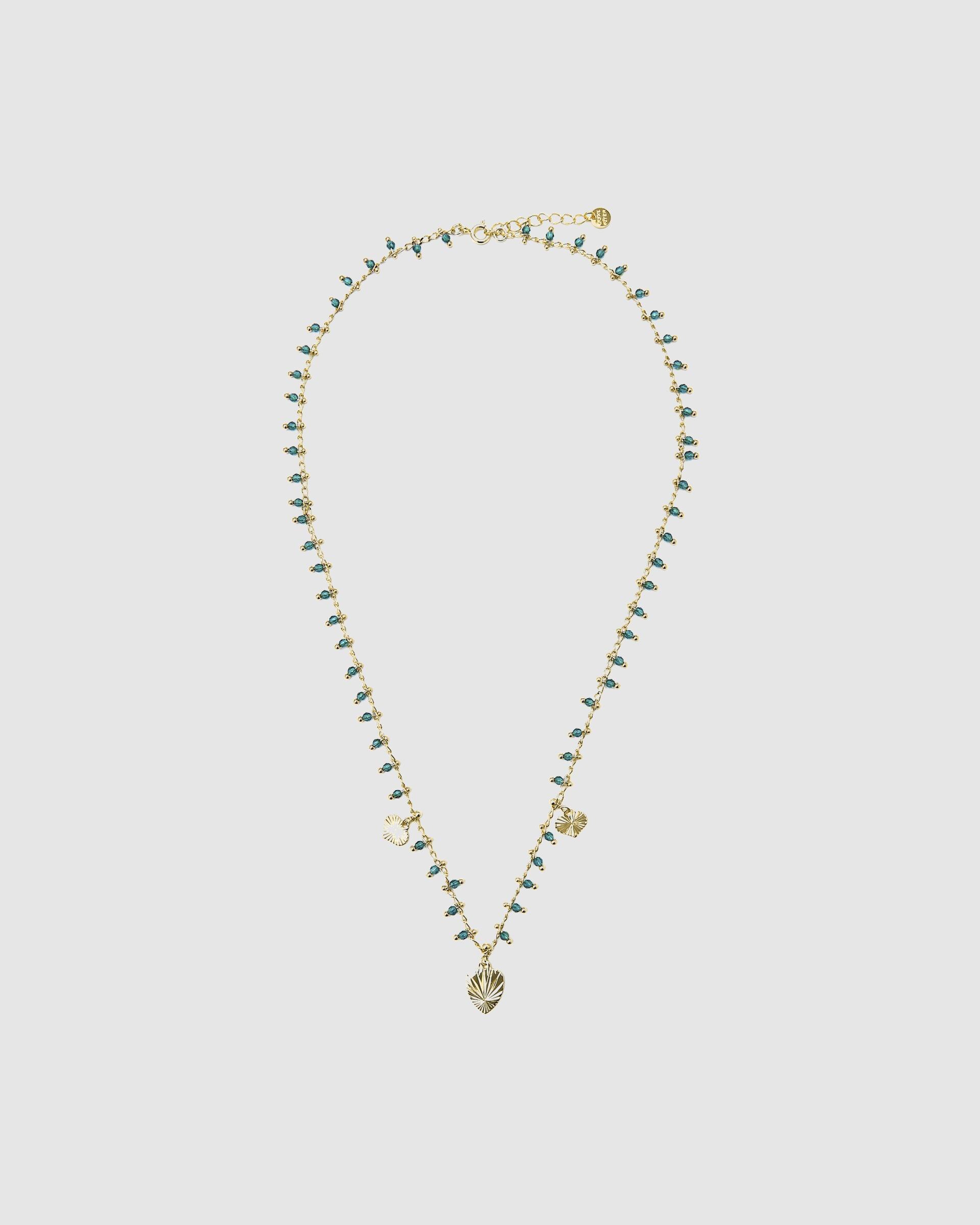 Colar Pide Un Desejo de Prata de Lei 925 com Acabamento em Ouro de 18 Quilates e Zirconita Esmeralda Prata-3