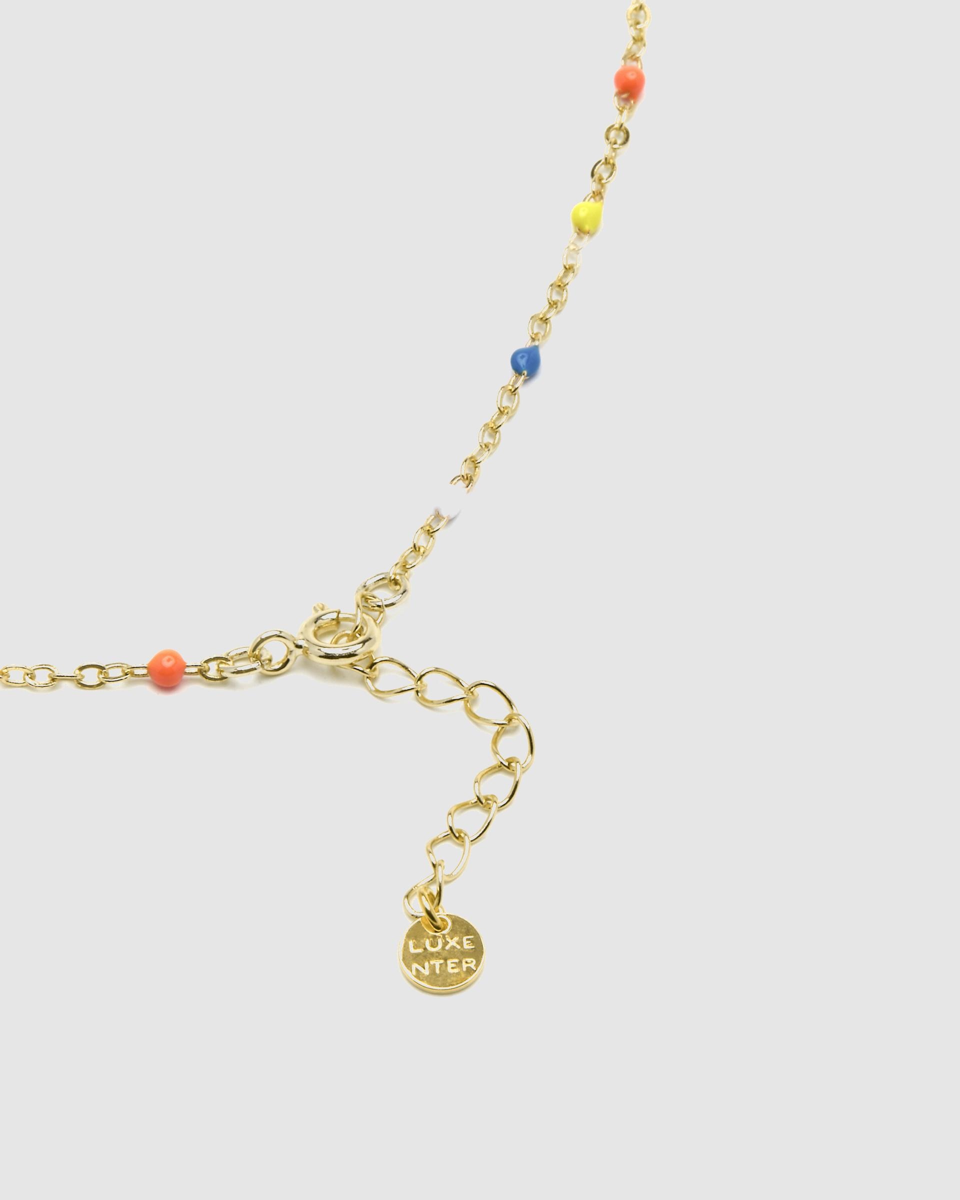 Colar Pide Un Desejo de Prata de Lei 925 com Acabamento em Ouro de 18 Quilates e Lacado Multicolor Ouro-6