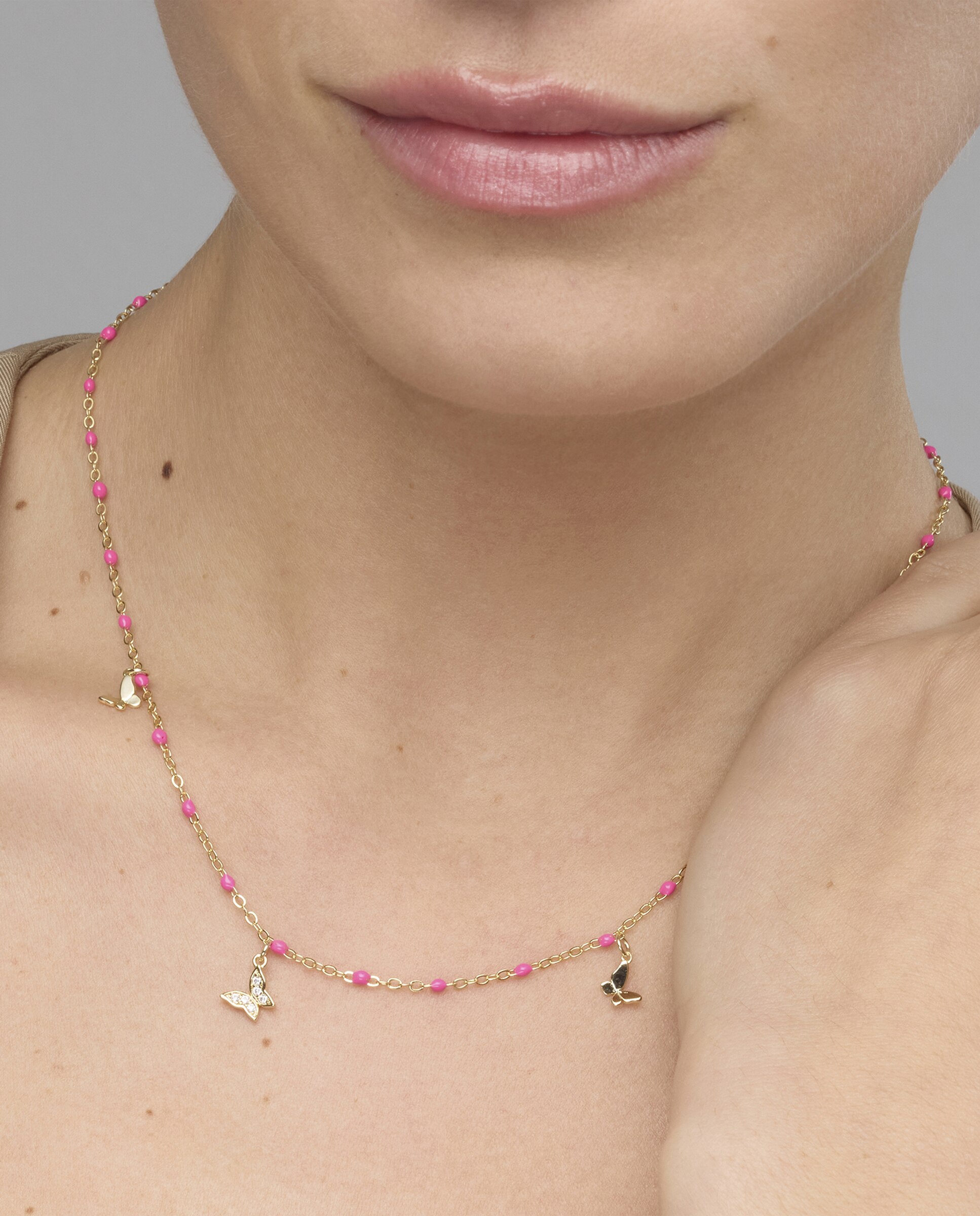 Colar Pide Un Deseo de Prata de Lei 925 com Acabamento em Ouro de 18 Quilates e Lacado Rosa Ouro-4