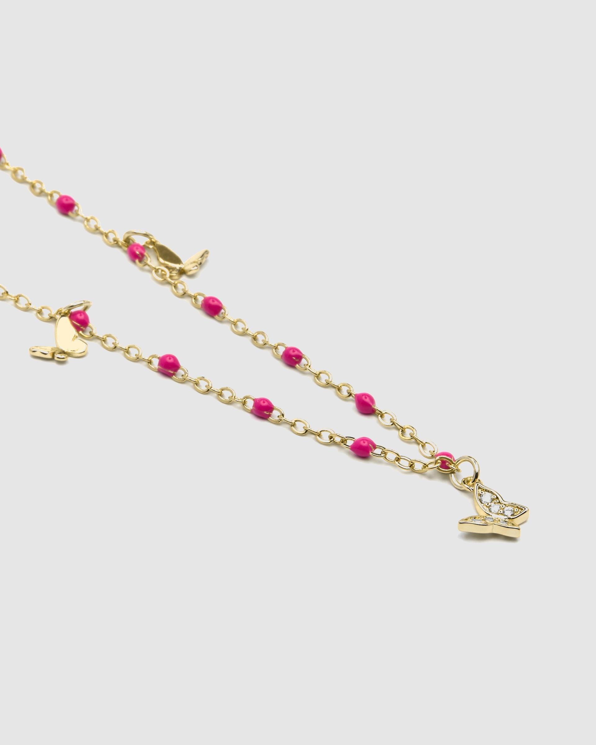 Colar Pide Un Deseo de Prata de Lei 925 com Acabamento em Ouro de 18 Quilates e Lacado Rosa Ouro-5