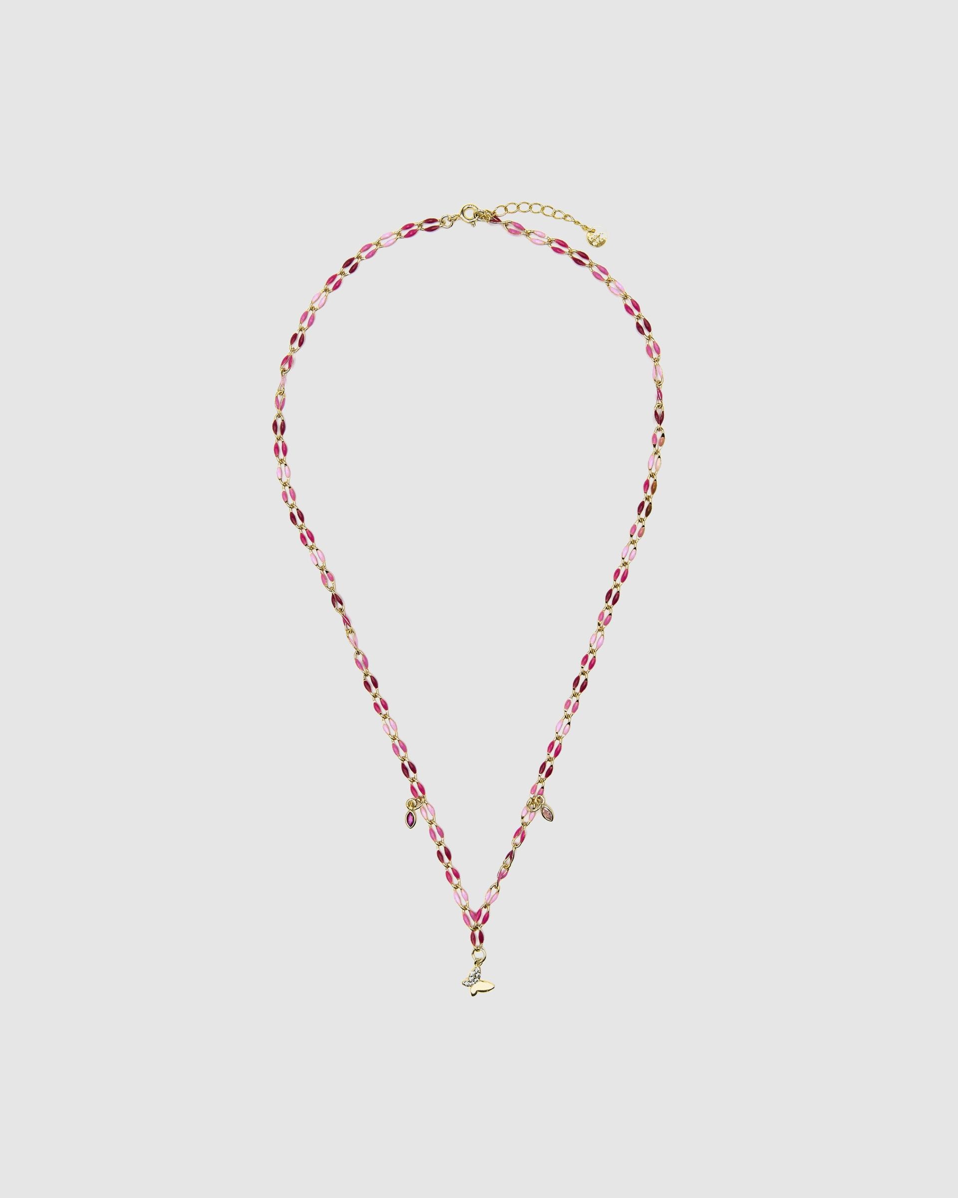 Colar Pide Un Deseo de Prata de Lei 925 com Acabamento em Ouro de 18 Quilates e Lacado Rosa Ouro-3