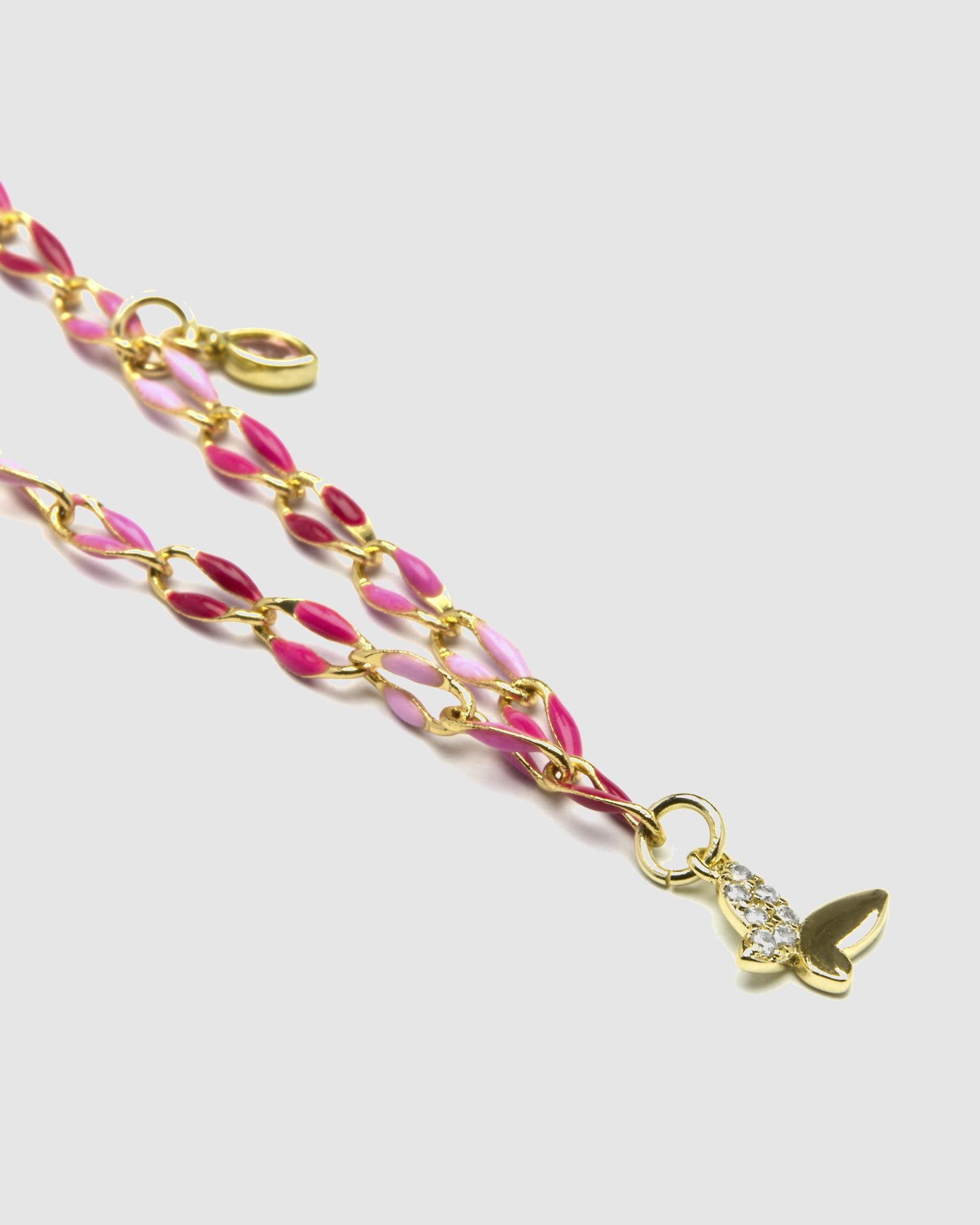 Colar Pide Un Deseo de Prata de Lei 925 com Acabamento em Ouro de 18 Quilates e Lacado Rosa Ouro-5