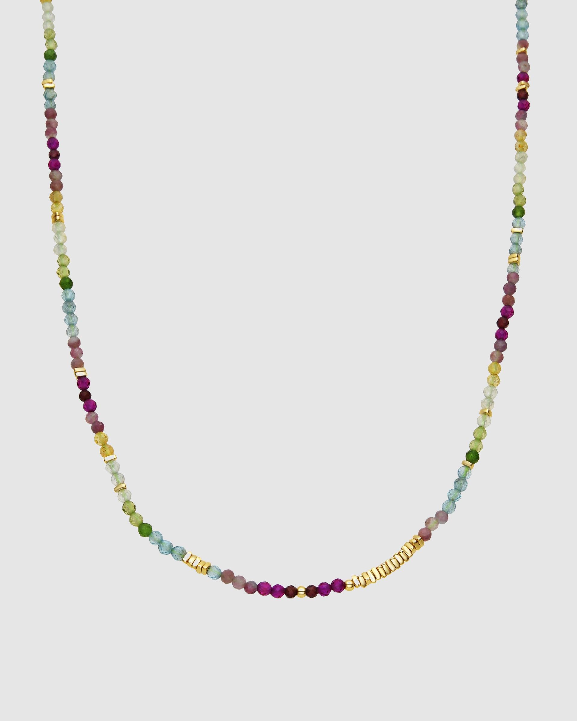 Colar Pide Un Deseo de Prata de Lei 925 com Acabamento em Ouro de 18 Quilates e Zirconita Multicolor Ouro-1