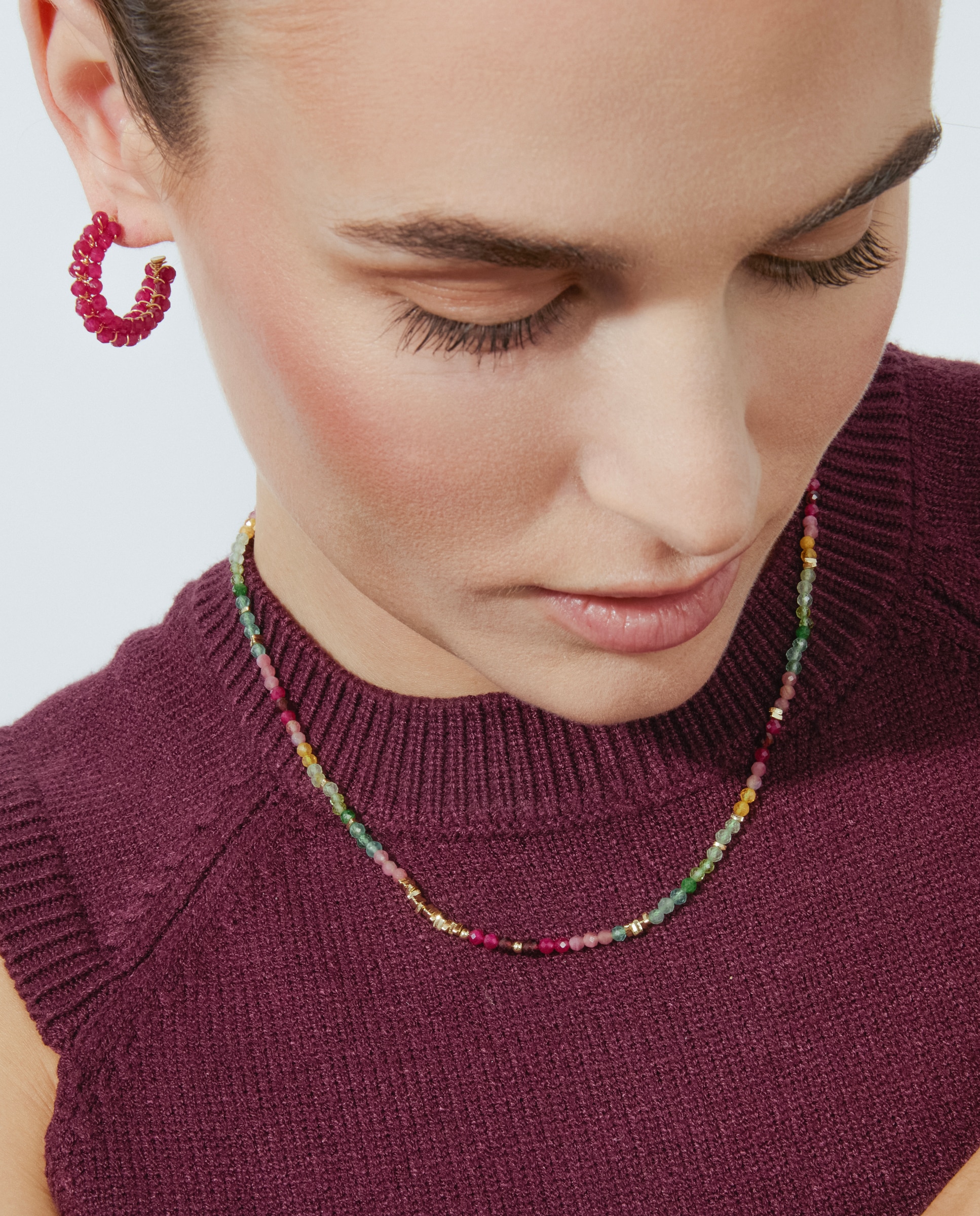 Colar Pide Un Deseo de Prata de Lei 925 com Acabamento em Ouro de 18 Quilates e Zirconita Multicolor Ouro-2