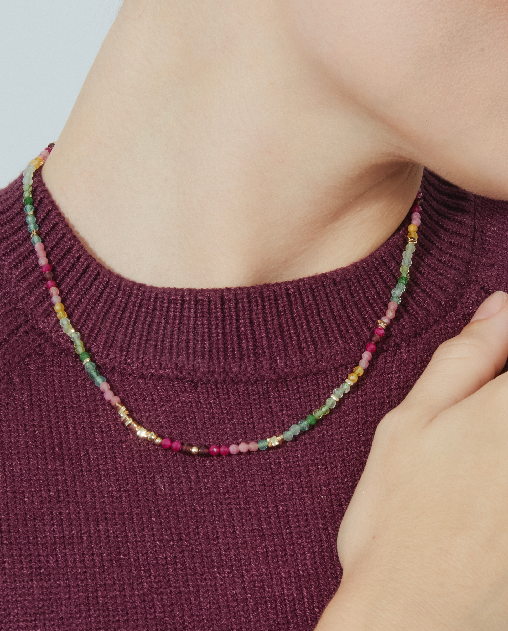 Colar Pide Un Deseo de Prata de Lei 925 com Acabamento em Ouro de 18 Quilates e Zirconita Multicolor Ouro-4