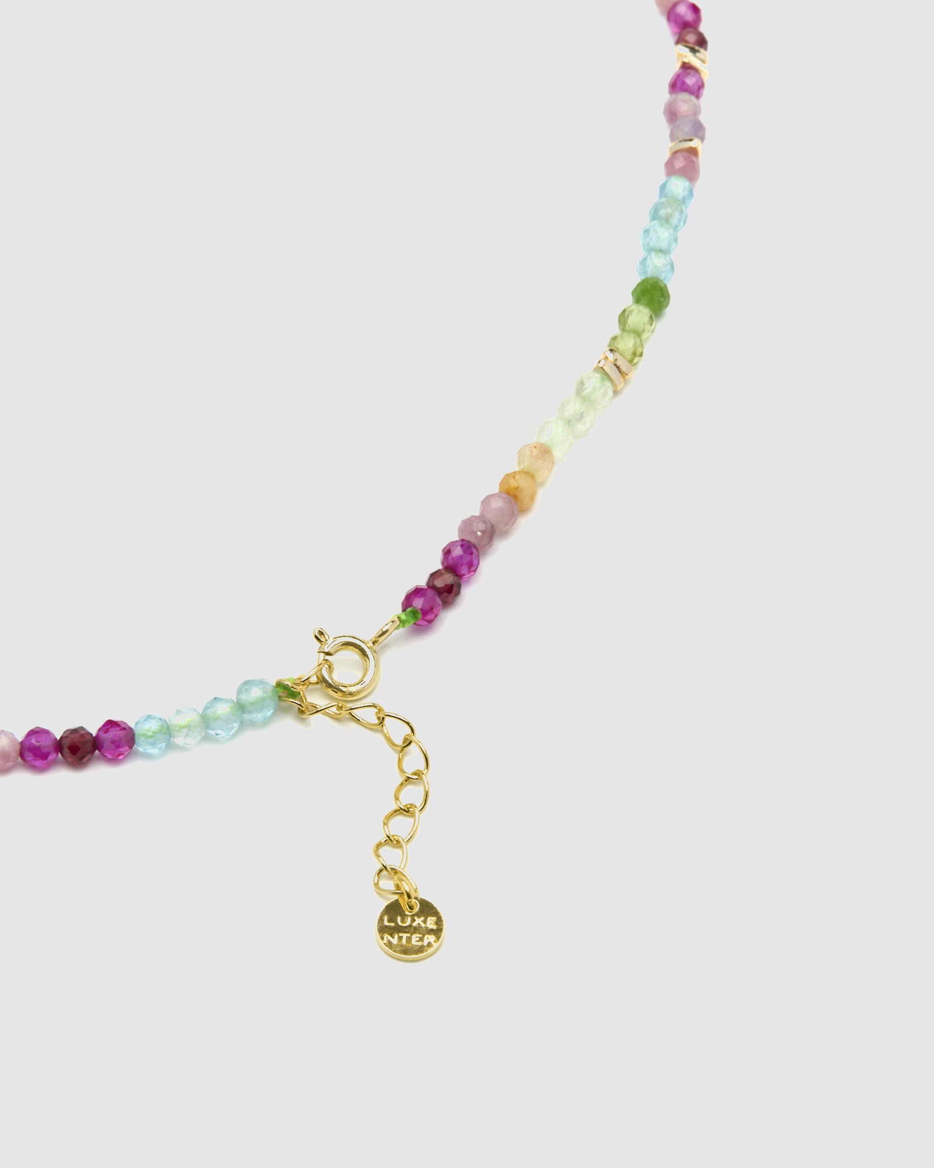Colar Pide Un Deseo de Prata de Lei 925 com Acabamento em Ouro de 18 Quilates e Zirconita Multicolor Ouro-7