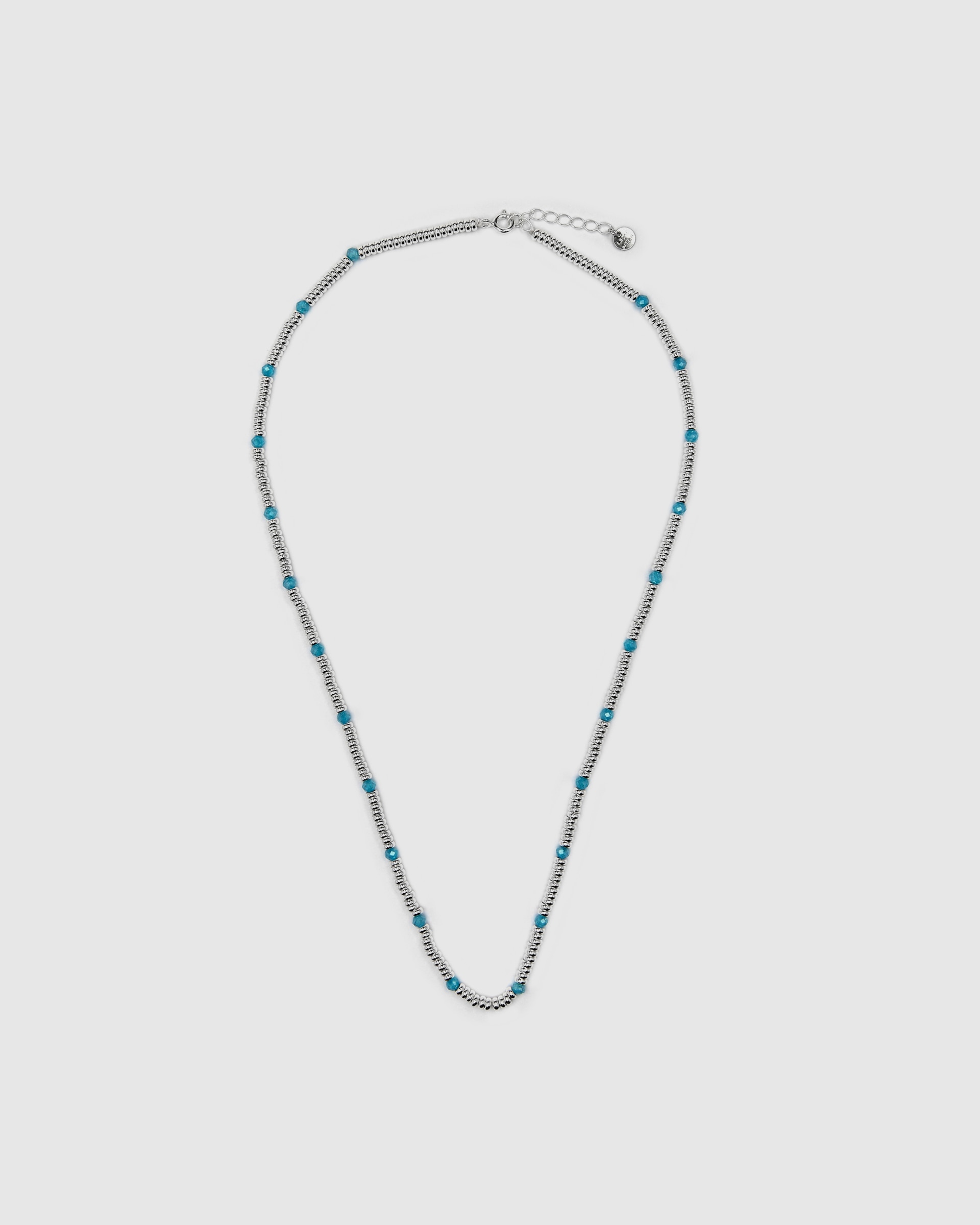 Colar Pide Un Deseo de Prata de Lei 925 com Acabamento em Ródio e Zirconita Água-marinha Prata-3