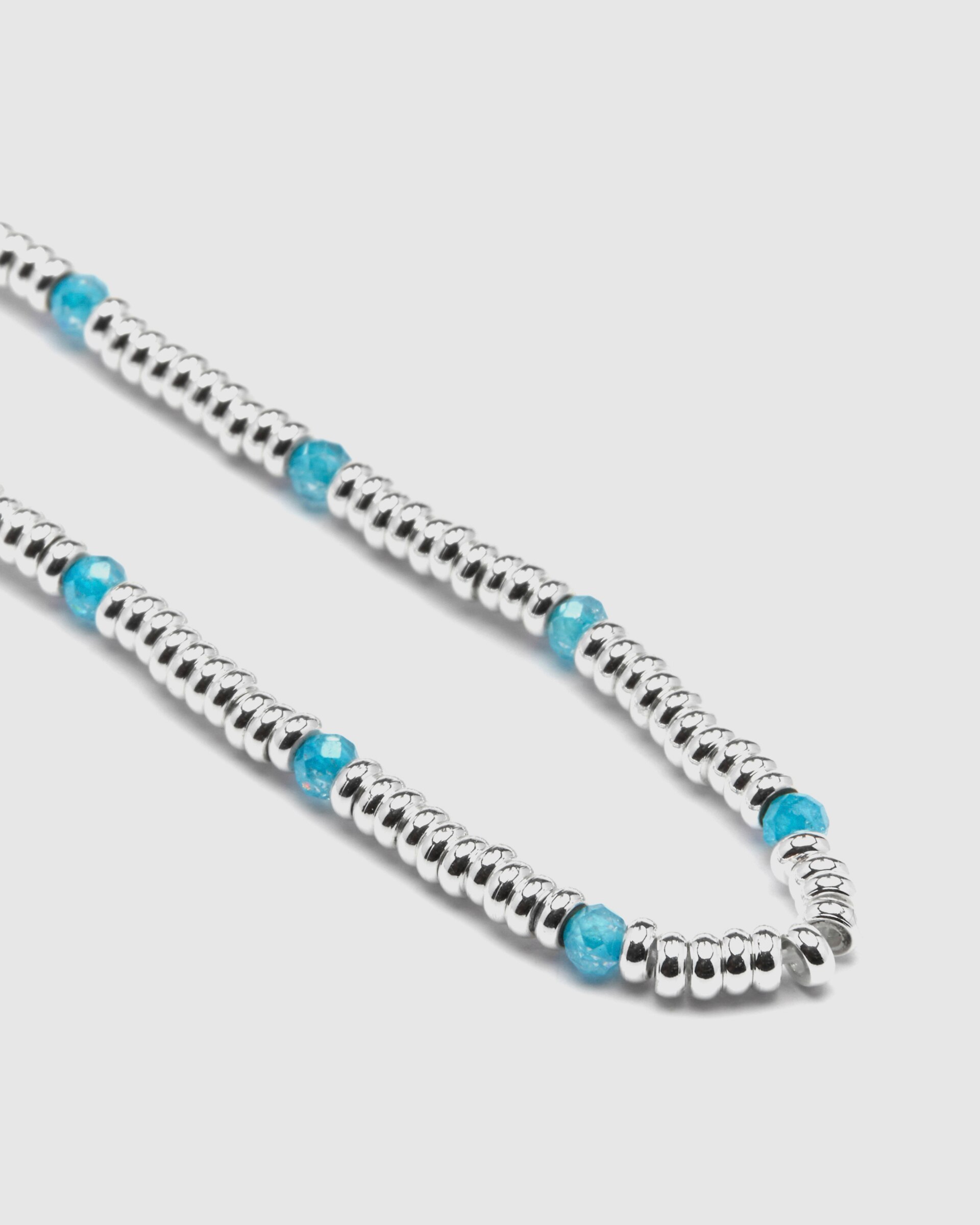 Colar Pide Un Deseo de Prata de Lei 925 com Acabamento em Ródio e Zirconita Água-marinha Prata-5