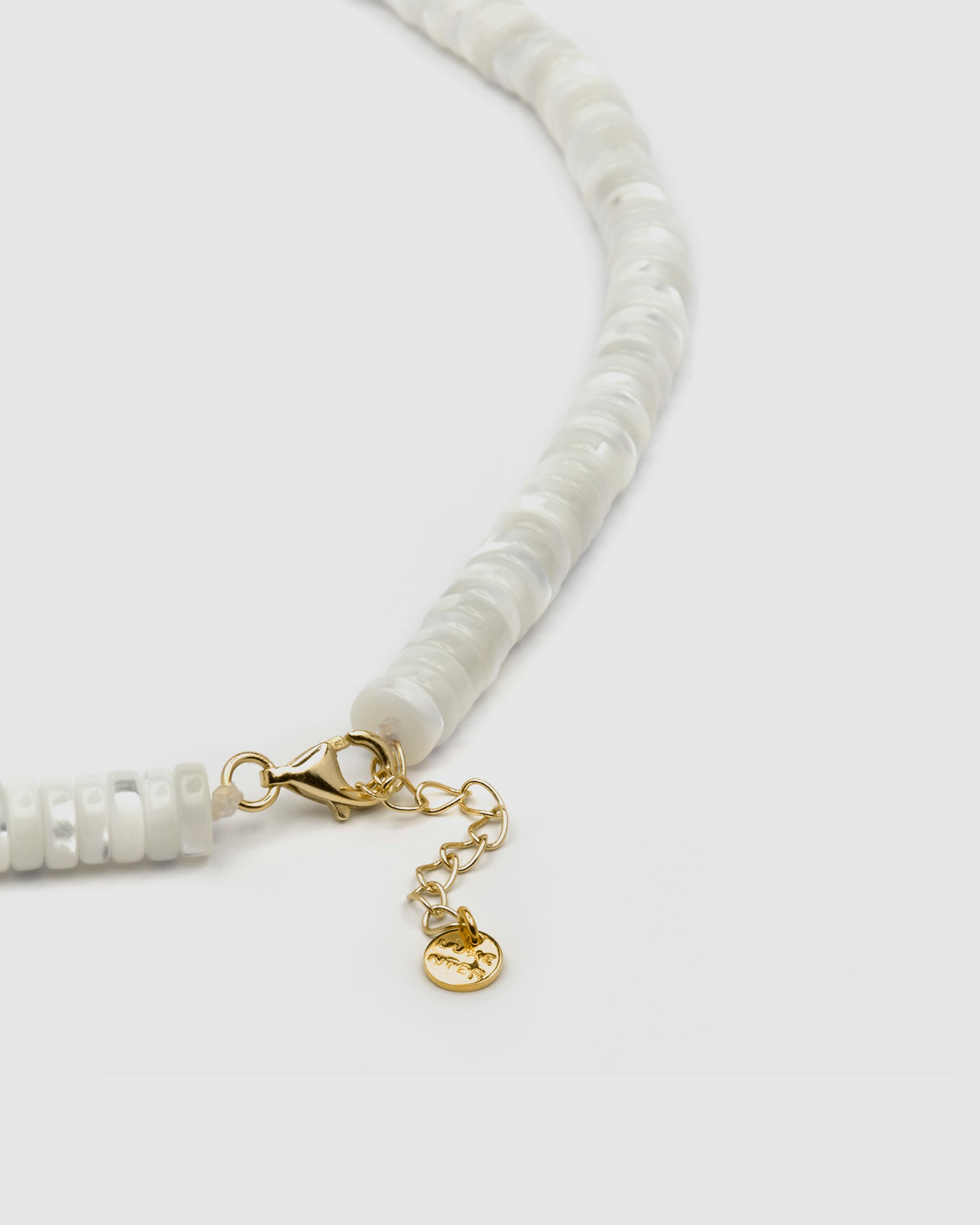 Colar Trendy de Prata de Lei 925 com Acabamento em Ouro de 18 Quilates e Madrepérola Branca Ouro-6
