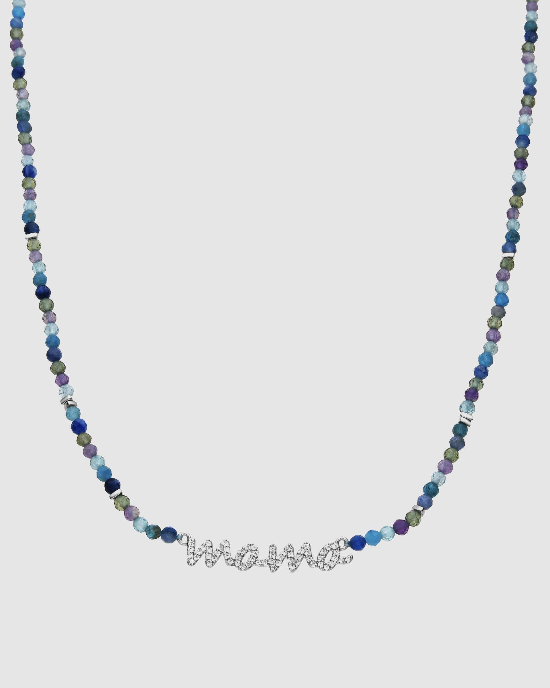 Colar Special Edition de Prata de Lei 925 com Acabamento em Ródio e Zirconita Safira Azul-escuro-1