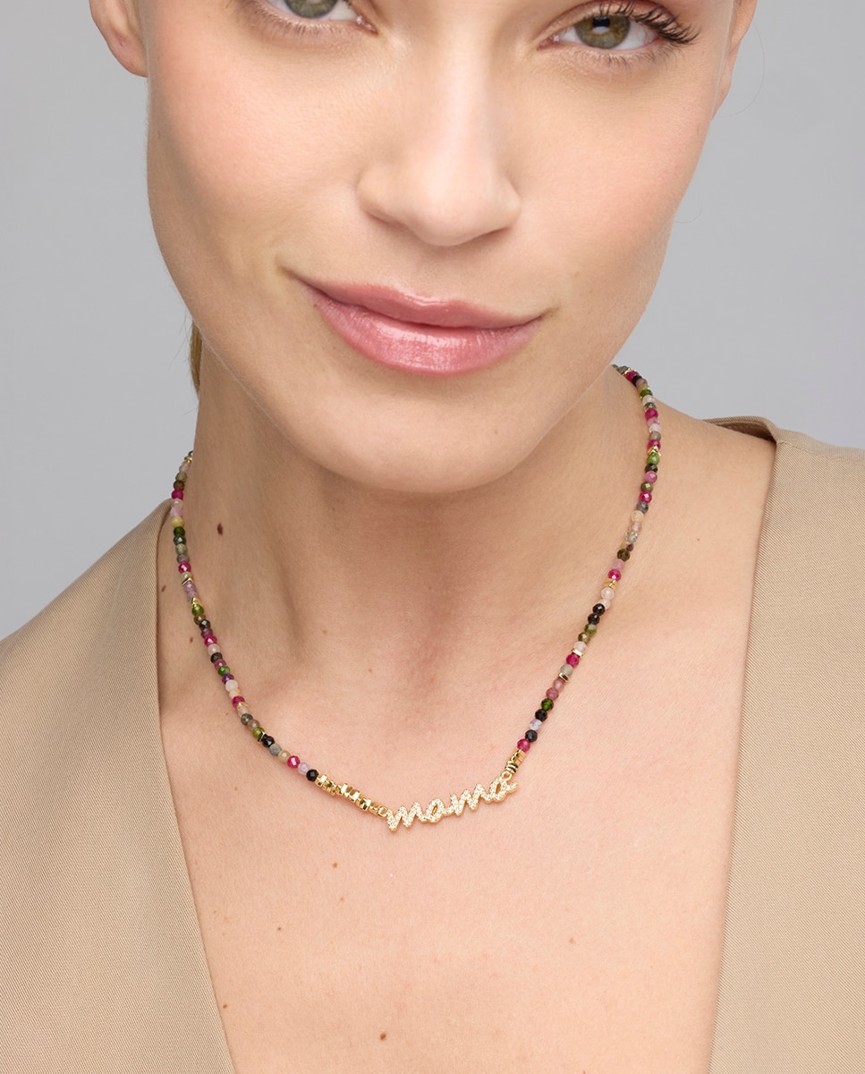 Colar Special Edition de Prata de Lei 925 com Acabamento em Ouro de 18 Quilates e Turmalina Multicolor Ouro / Prata-2