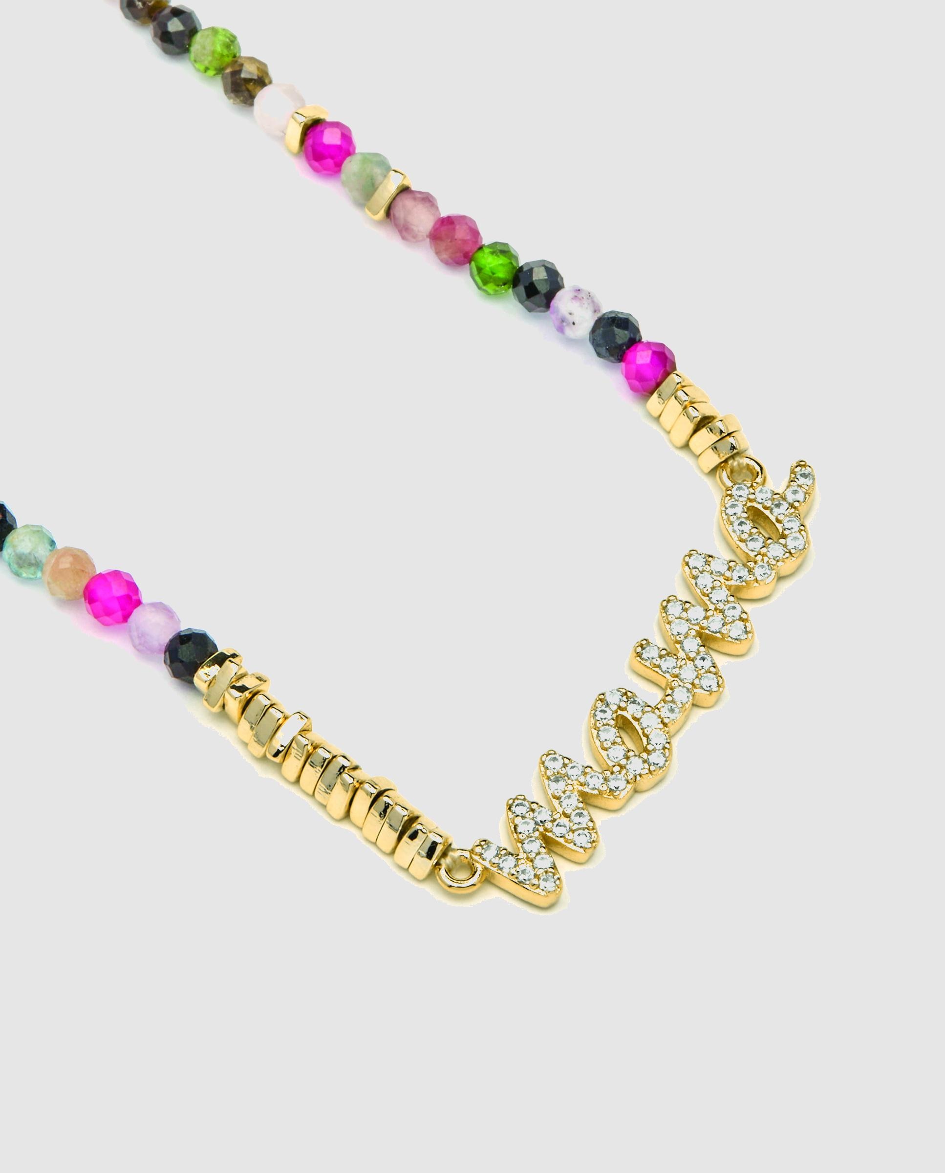 Colar Special Edition de Prata de Lei 925 com Acabamento em Ouro de 18 Quilates e Turmalina Multicolor Ouro / Prata-4