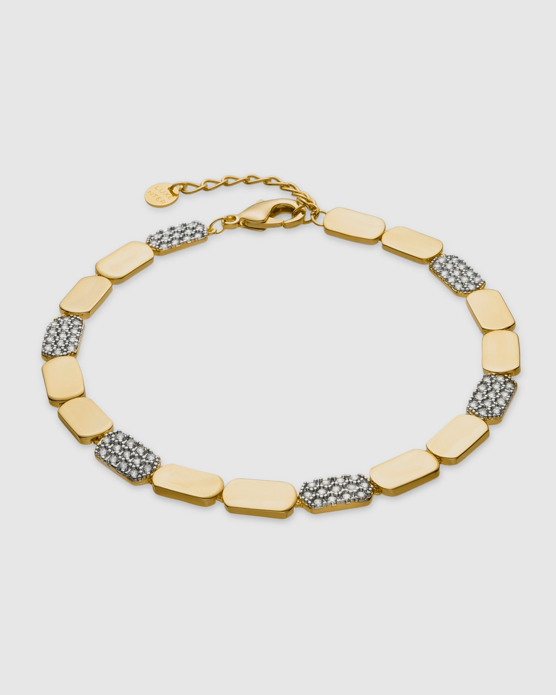Pulseira de Corrente Momentos para Brilhar de Prata de Lei 925 Acabada em Ouro de 18 Quilates com Zirconita Brilhante Ouro / Prata-1