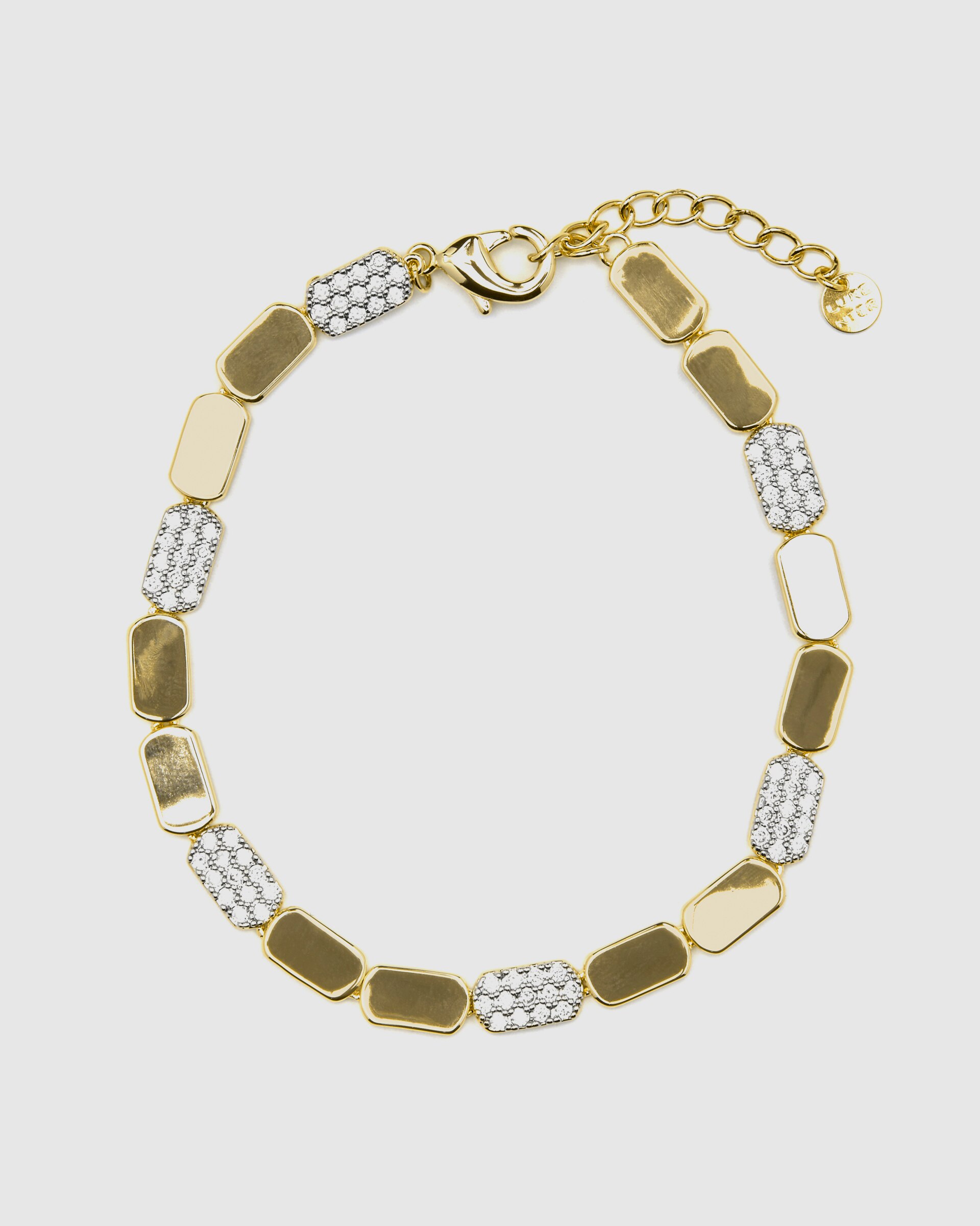Pulseira de Corrente Momentos para Brilhar de Prata de Lei 925 Acabada em Ouro de 18 Quilates com Zirconita Brilhante Ouro / Prata-3