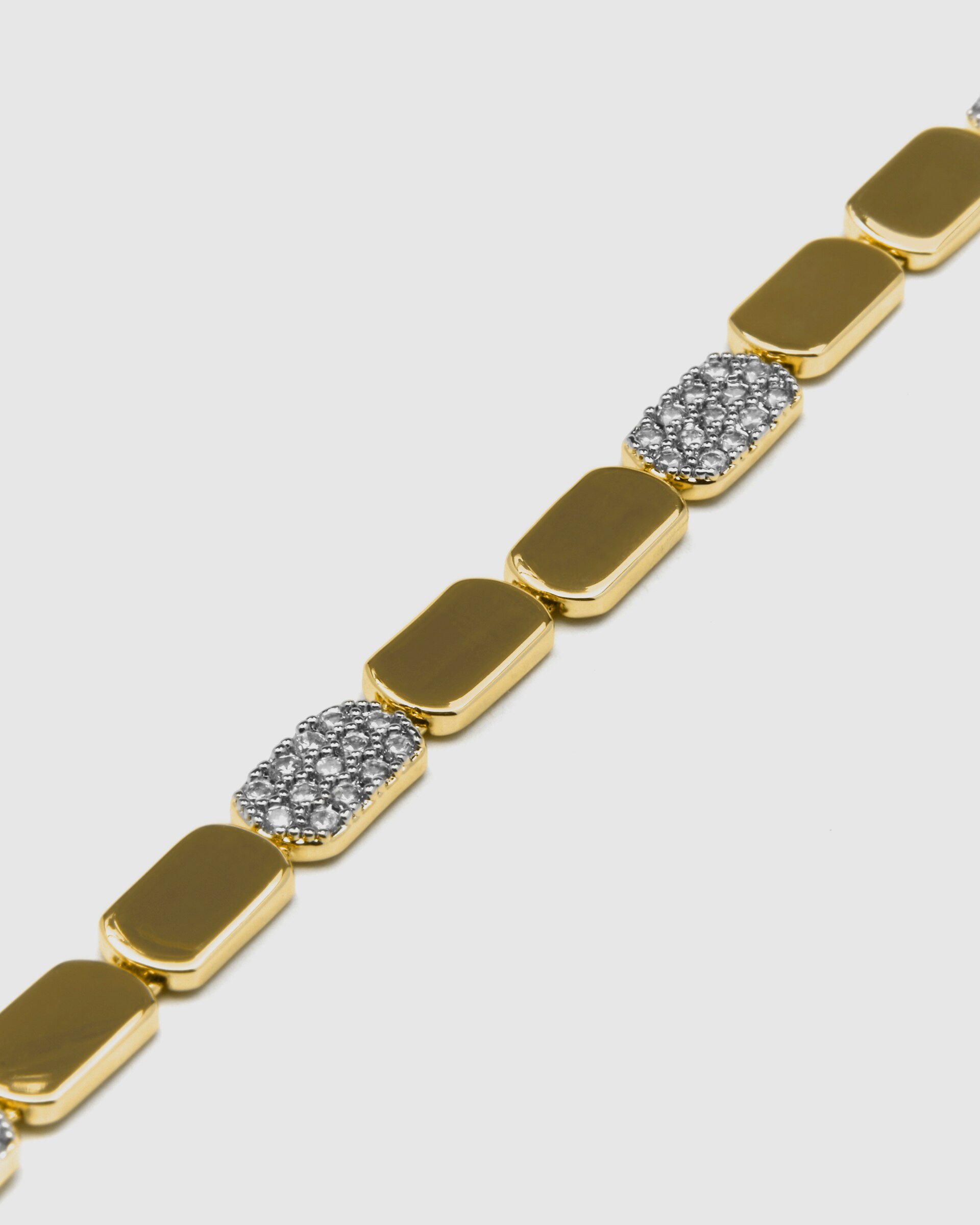 Pulseira de Corrente Momentos para Brilhar de Prata de Lei 925 Acabada em Ouro de 18 Quilates com Zirconita Brilhante Ouro / Prata-6
