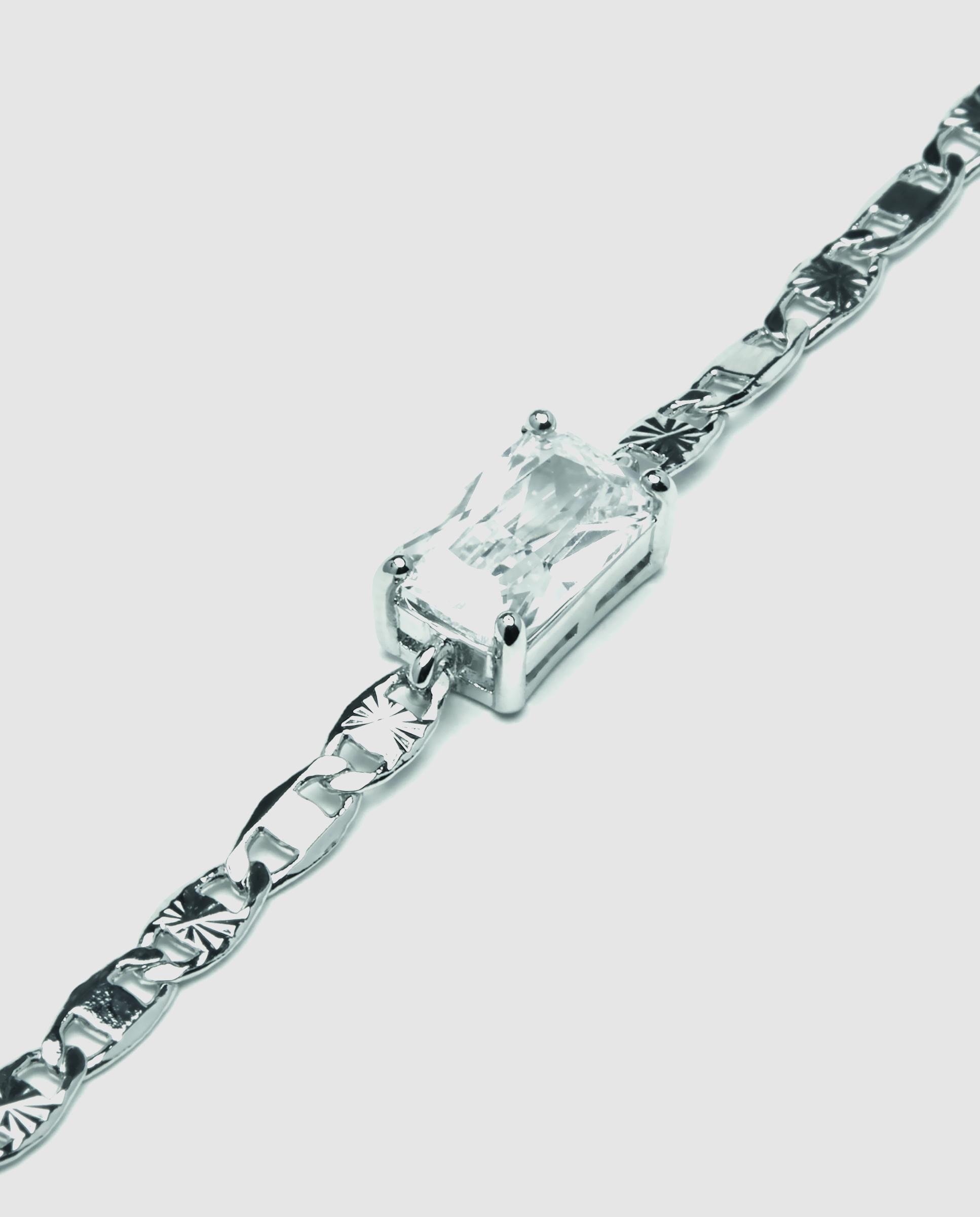 Pulseira de Corrente Momentos para Brilhar de Prata de Lei 925 Acabada em Ródio com Zirconita Brilhante Ouro-6