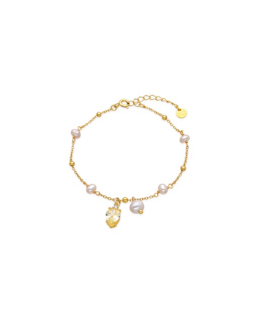 Imagem 0 de Pulseira Atelier Acabada em Ouro de 18k com Zirconita Padparacha