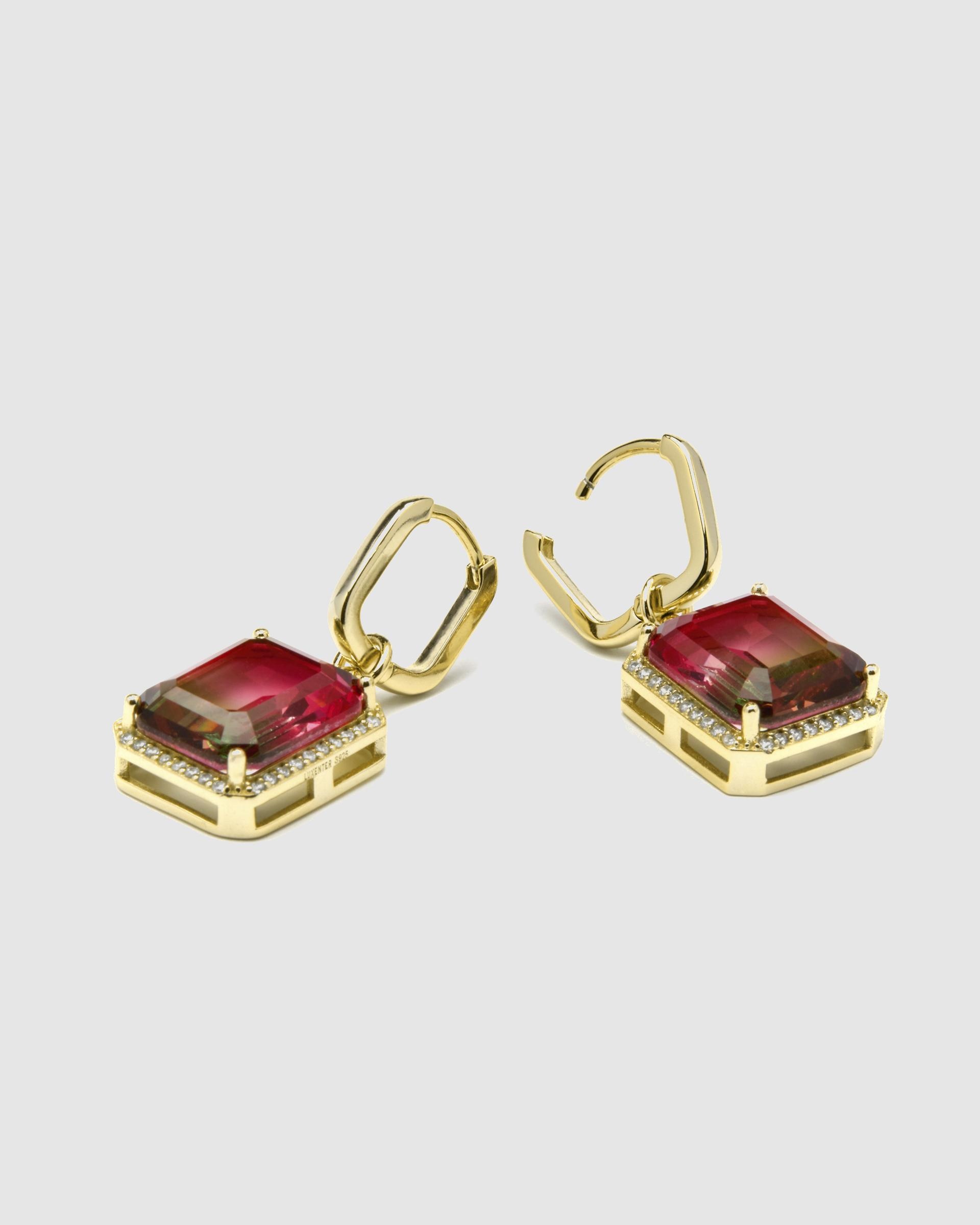 Brincos Atelier de Prata de Lei 925 com Acabamentos em Ouro de 18 Quilates com Quartzo Hidrotermal Turmalina Ouro-5