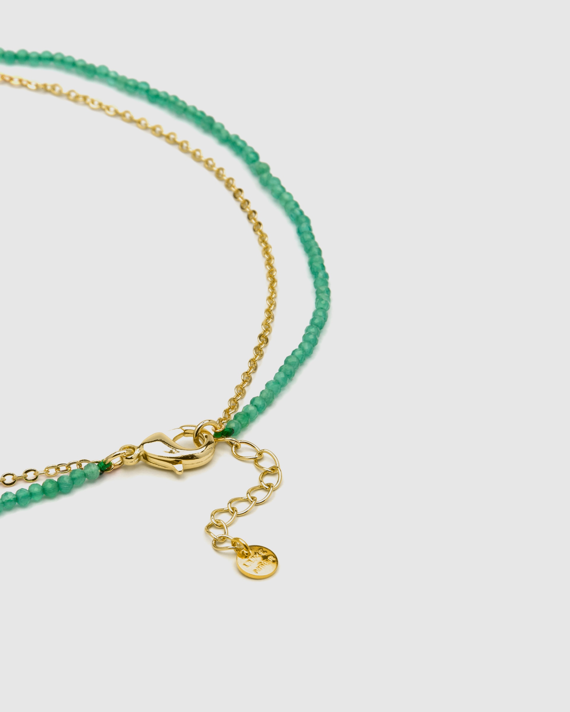 Colar Trendy de Prata de Lei 925 com Acabamento em Ouro de 18 Quilates e Zirconita Esmeralda Ouro-6