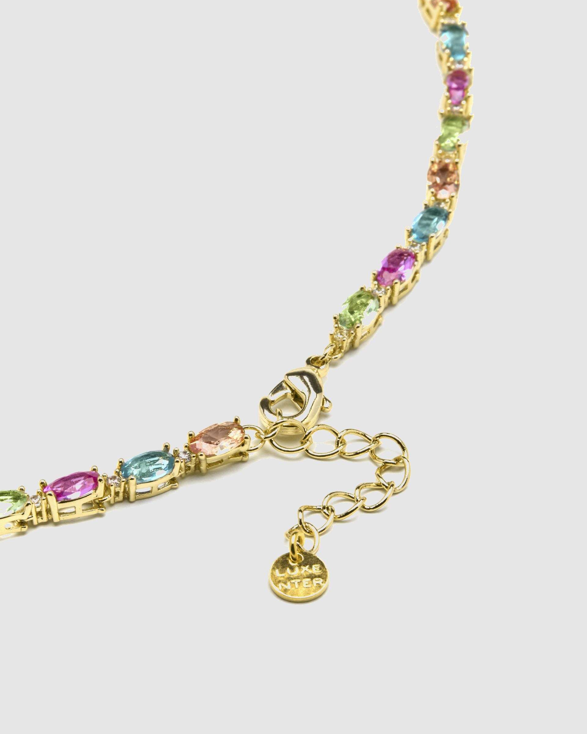 Colar Atelier de Prata de Lei 925 com Acabamento em Ouro de 18 Quilates e Zirconita Multicolor Ouro-6