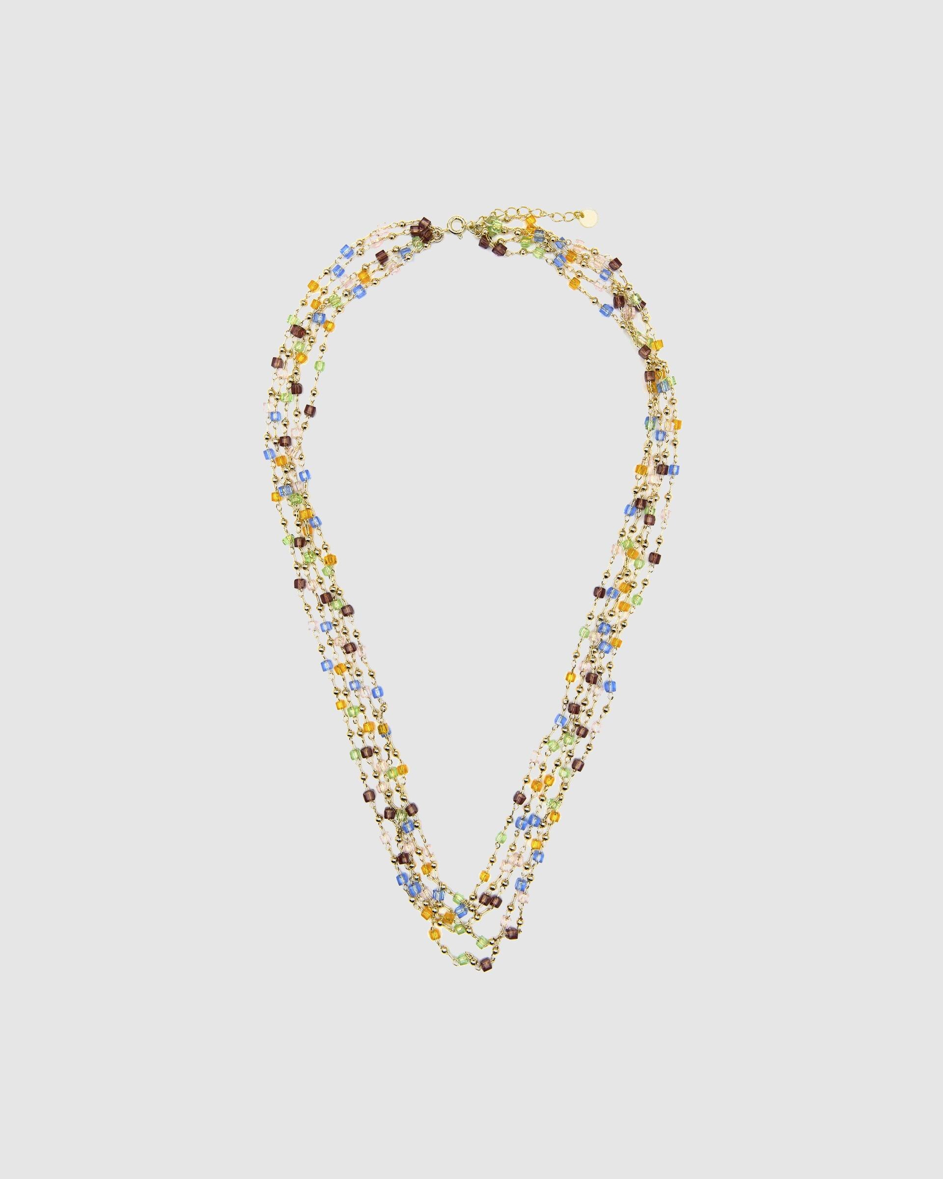 Colar Atelier de Prata de Lei 925 com Acabamento em Ouro de 18 Quilates e Quartzo Hidrotermal Multicolor Ouro-3