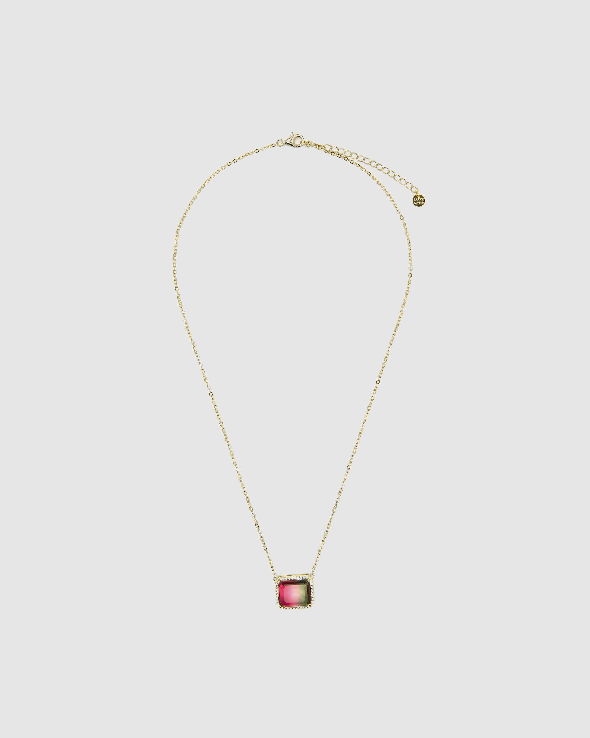 Colar Atelier de Prata de Lei 925 com Acabamento em Ouro de 18 Quilates com Quartzo Hidrotermal Turmalina Ouro-3