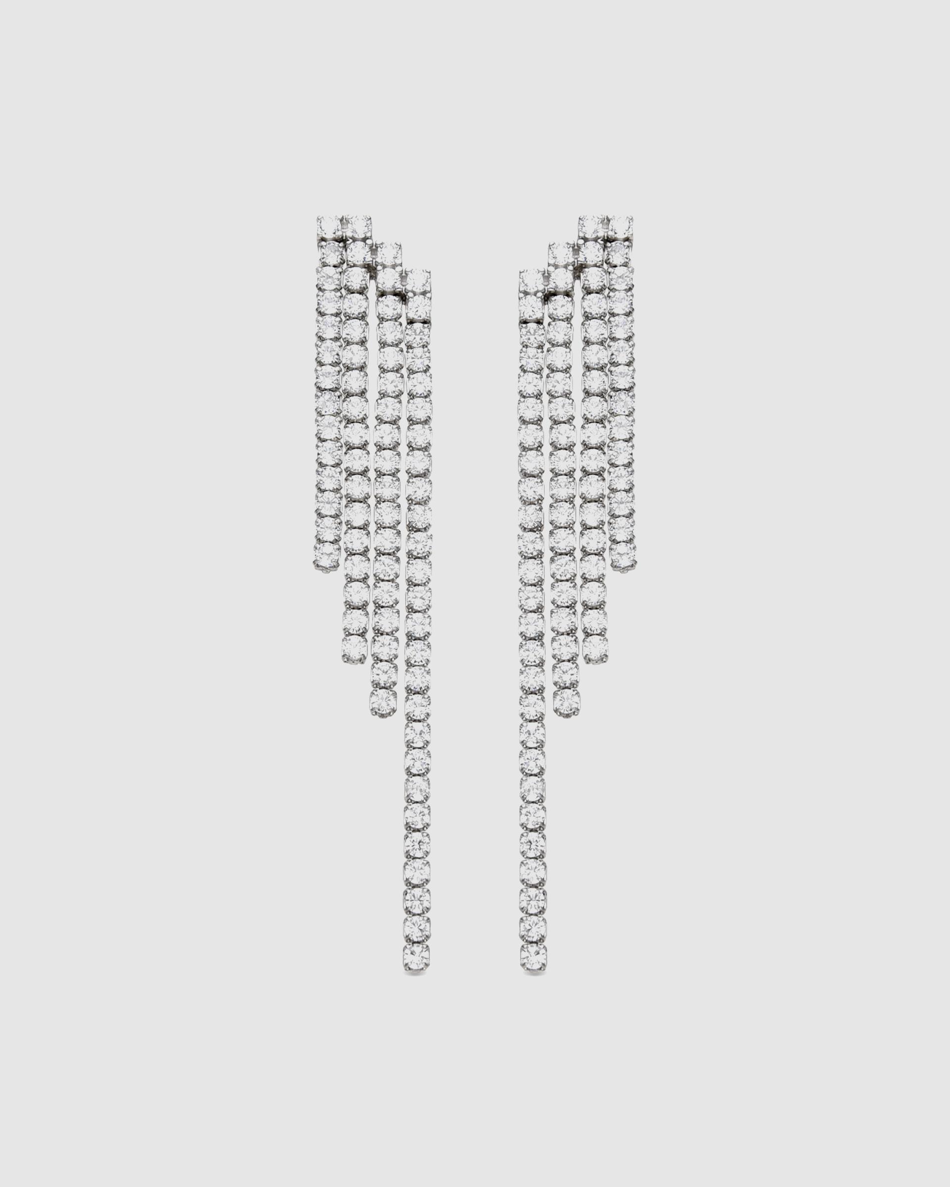 Brincos Momentos para Brilhar de Prata de Lei 925 com Acabamentos em Ródio e Zirconita Brilhante Prata brilhante / Transparente-1