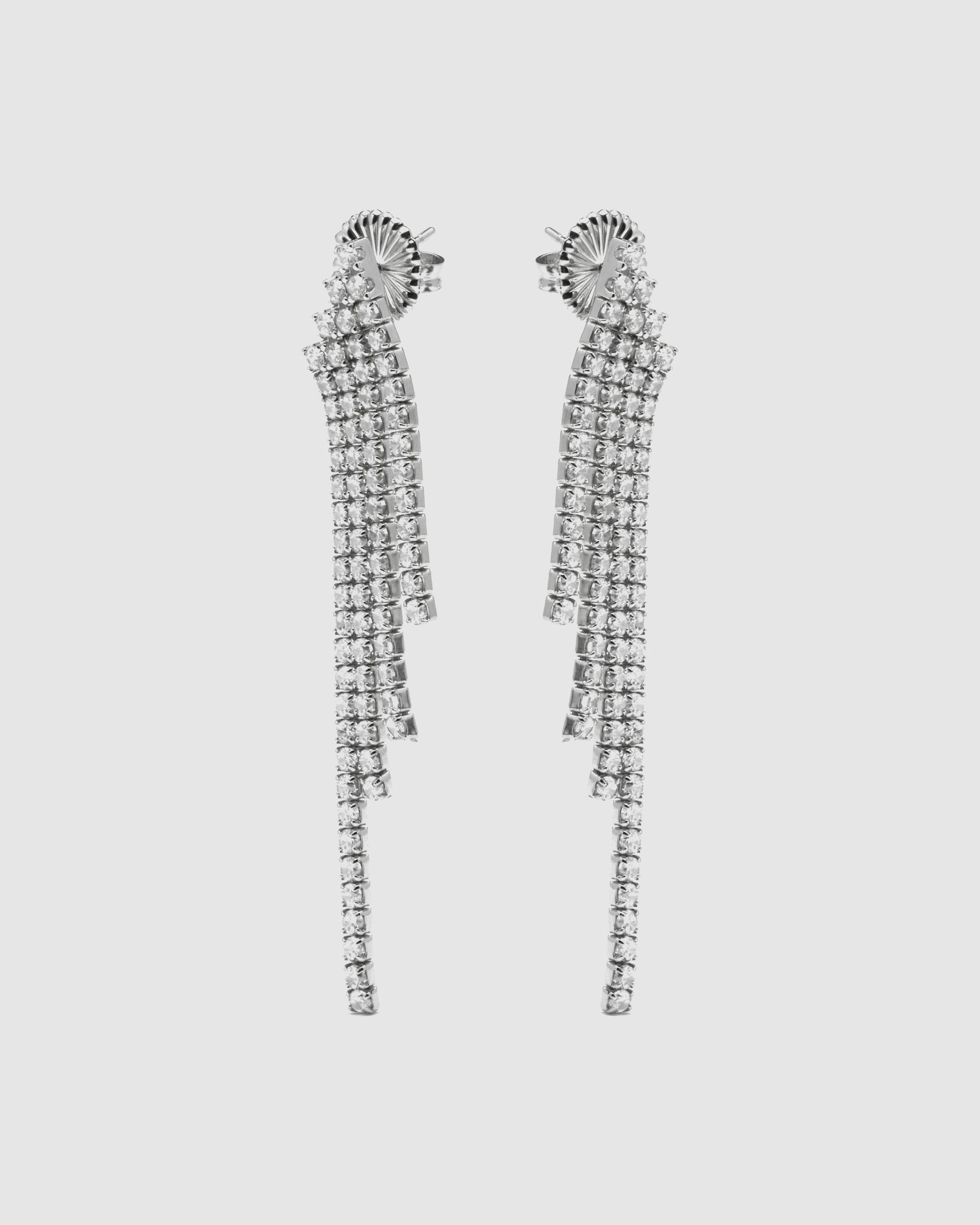 Brincos Momentos para Brilhar de Prata de Lei 925 com Acabamentos em Ródio e Zirconita Brilhante Prata brilhante / Transparente-3