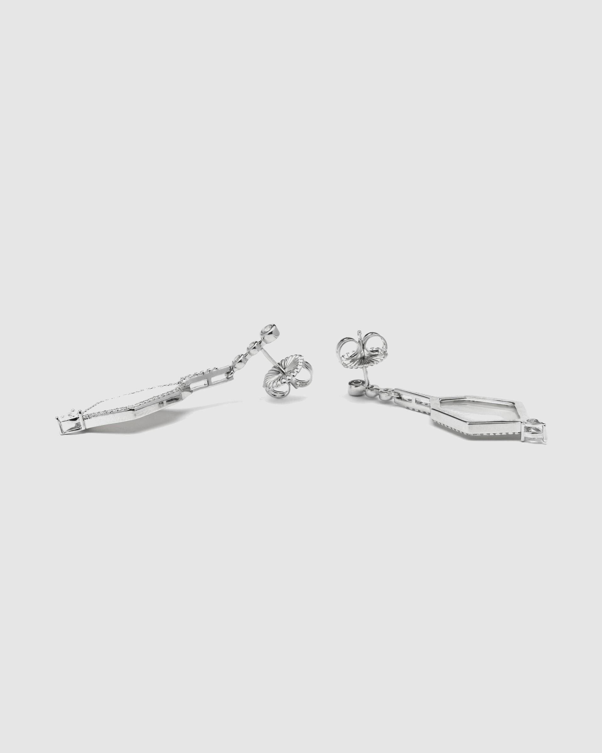 Brincos Trendy de Prata de Lei 925 com Acabamento em Ródio e Zircônias Brilhantes Prata-5