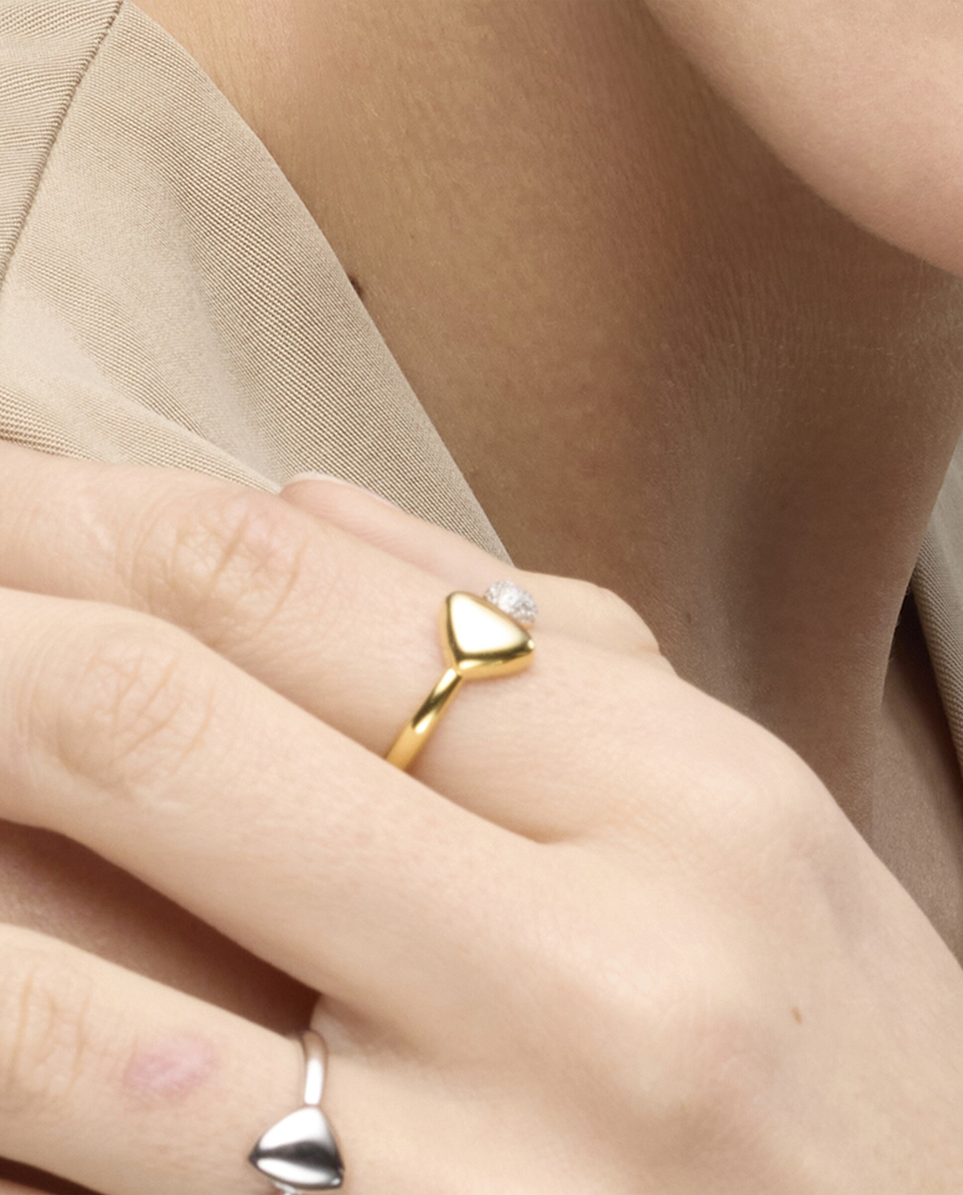 Anel Momentos para Brilhar de Prata de Lei 925 com Acabamento em Ouro de 18 Quilates e Zirconita Brilhante Amarelo-4