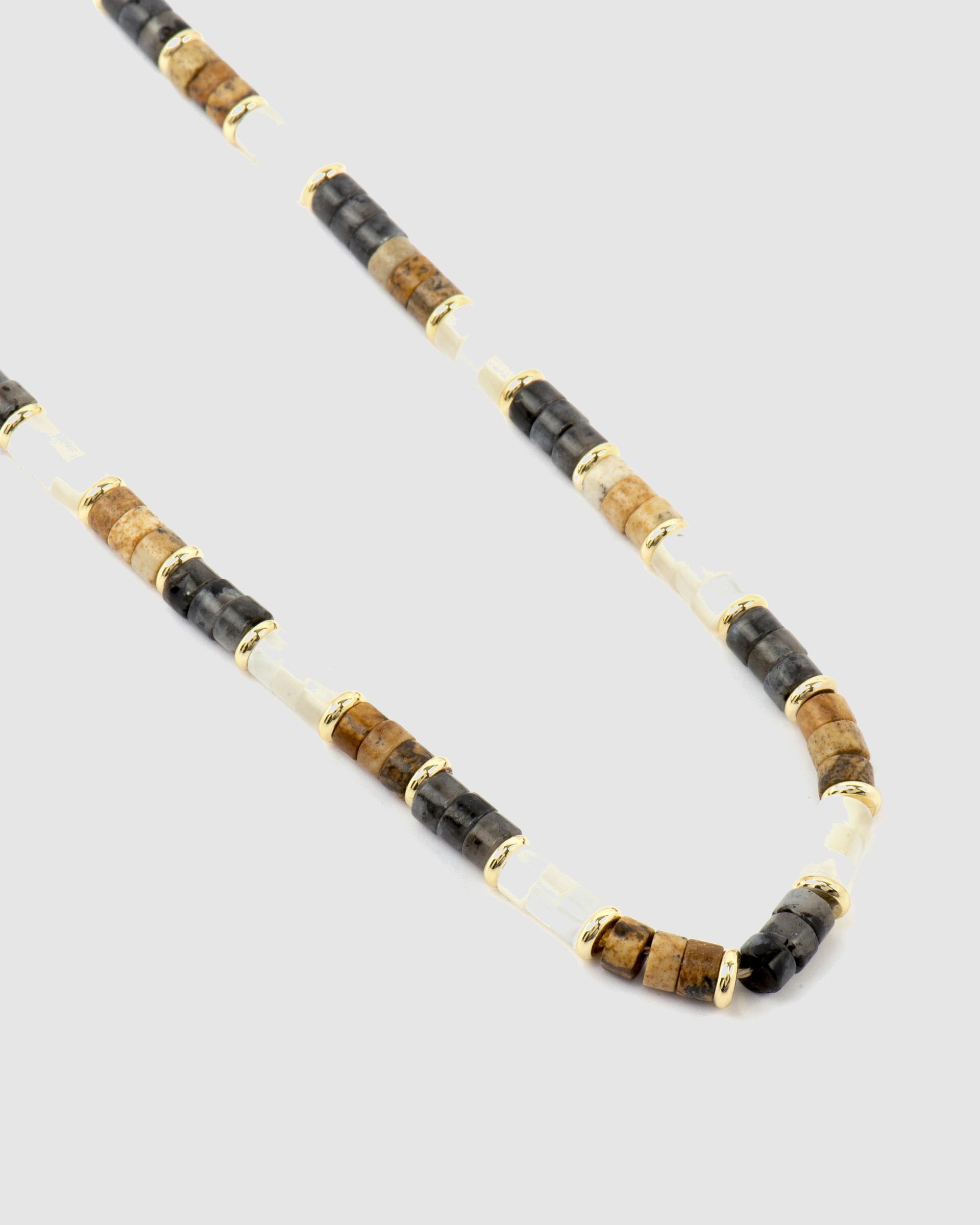 Colar Trendy de Prata de Lei 925 com Acabamento em Ouro de 18 Quilates com Olho de Tigre Ouro / Prata-6
