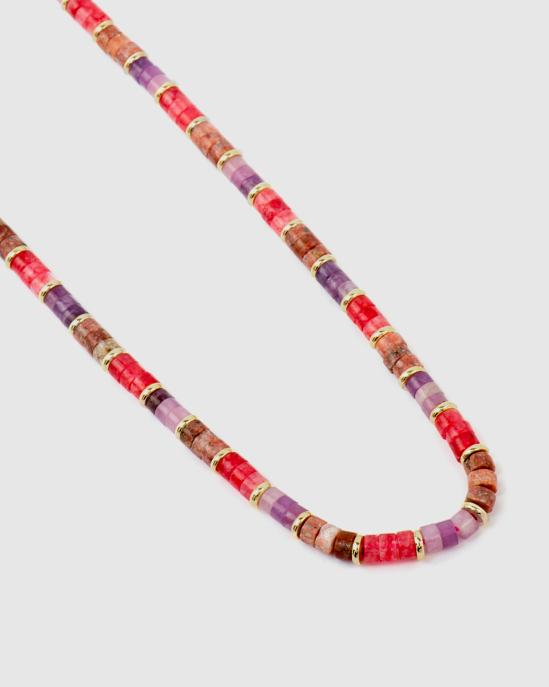 Colar Trendy de Prata de Lei 925 com Acabamento em Ouro de 18 Quilates com Ametista Natural Violeta-6